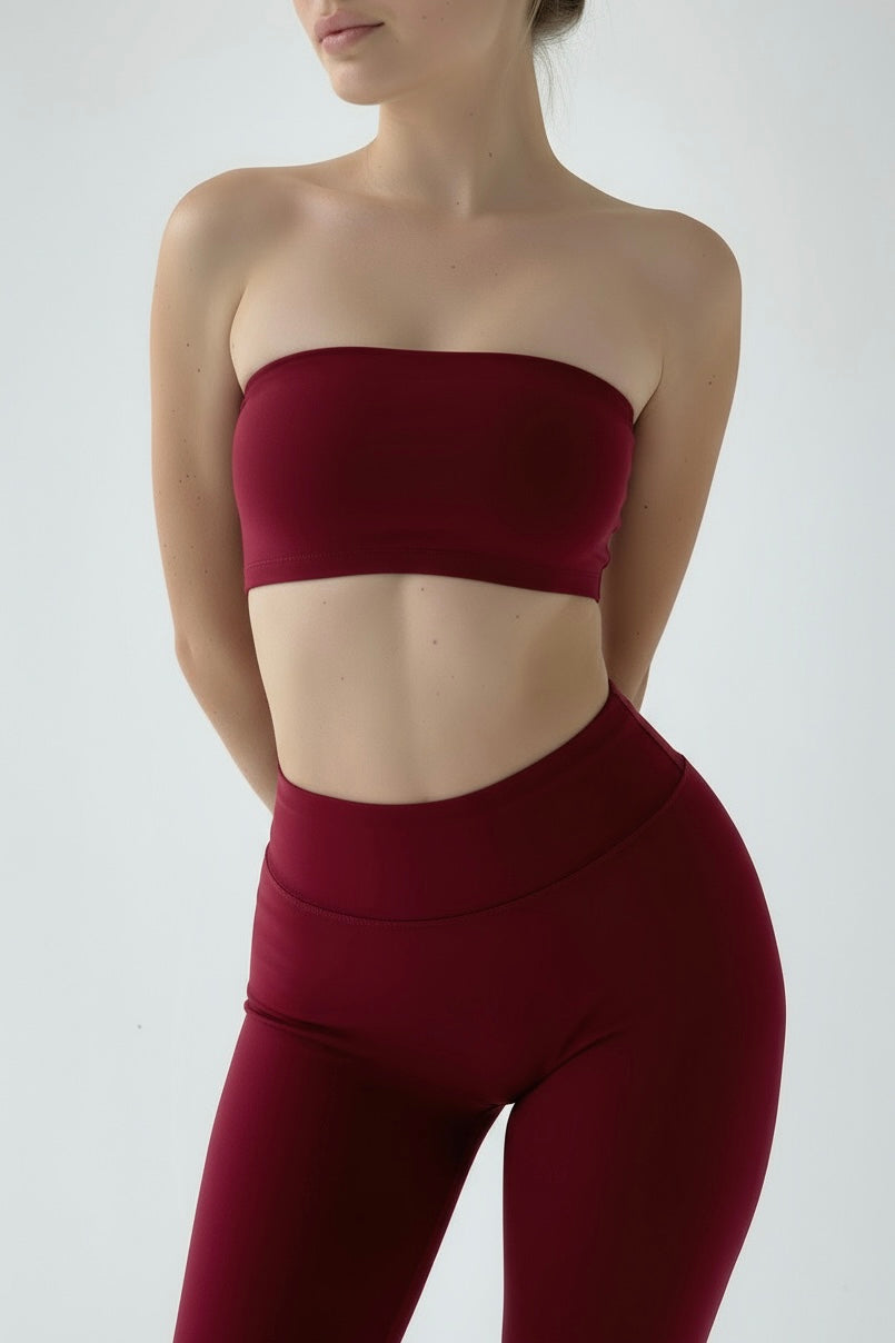 Dark Red Original Cotton Jersey Mini Bandeau Top