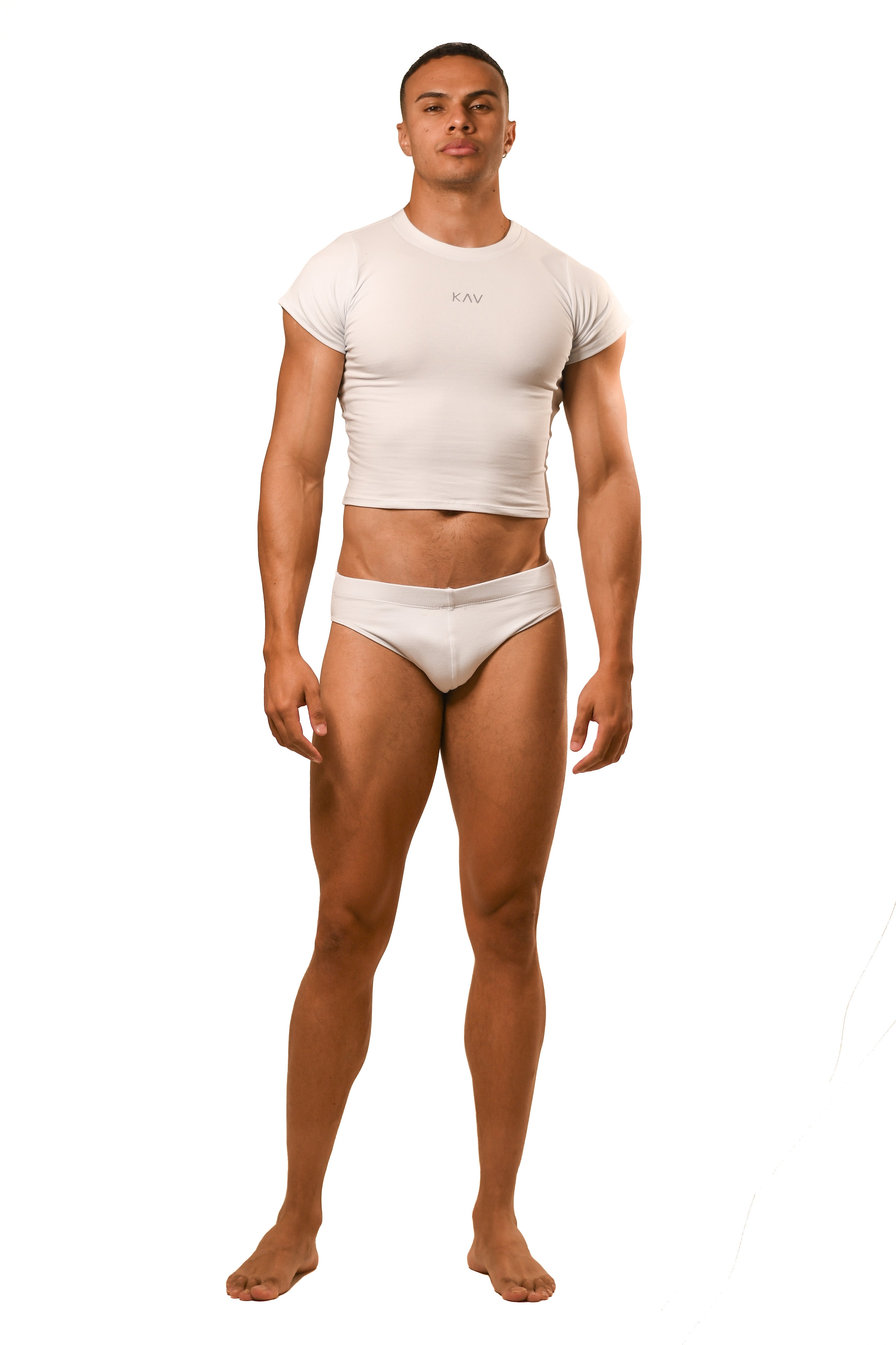 White Magnet Baby Tee Brief Set