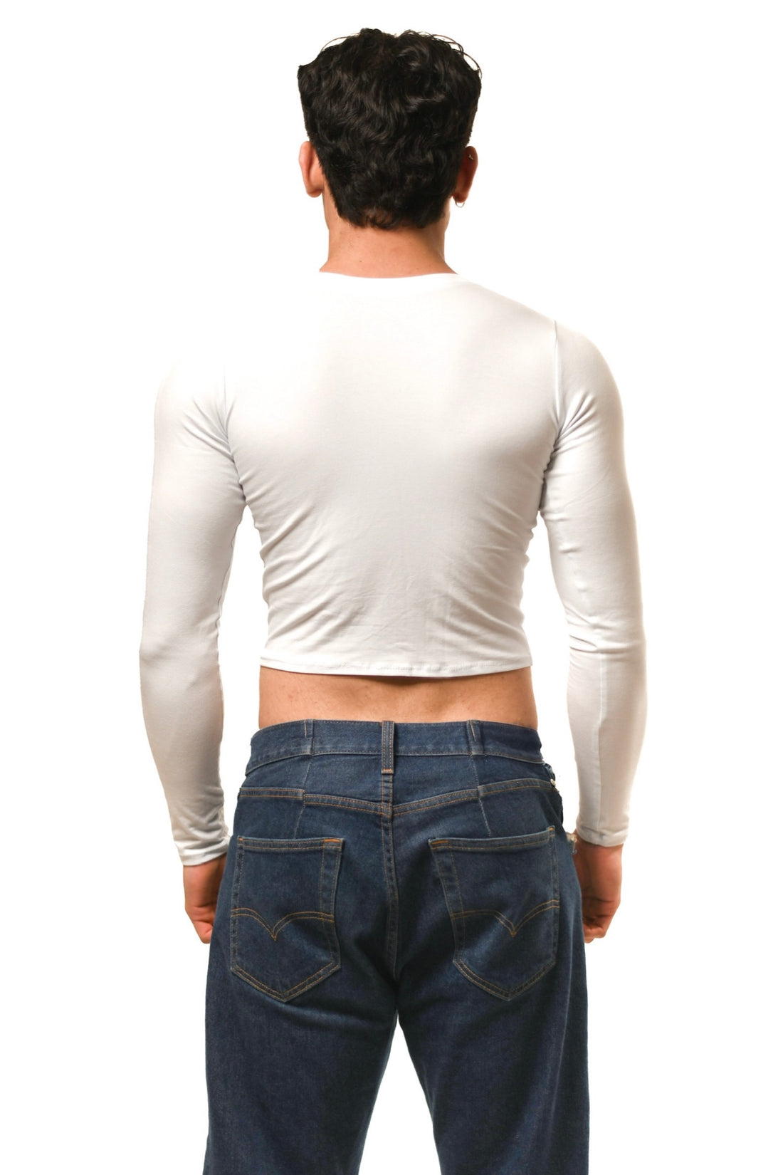 White Long Sleeve Magnet Top