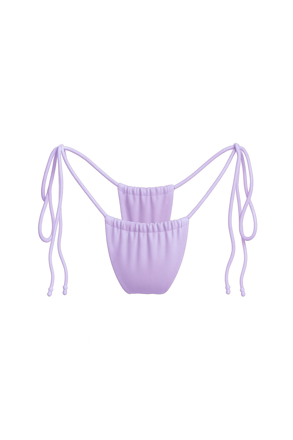 Lilac Tie-Side Ruched Bikini Bottom
