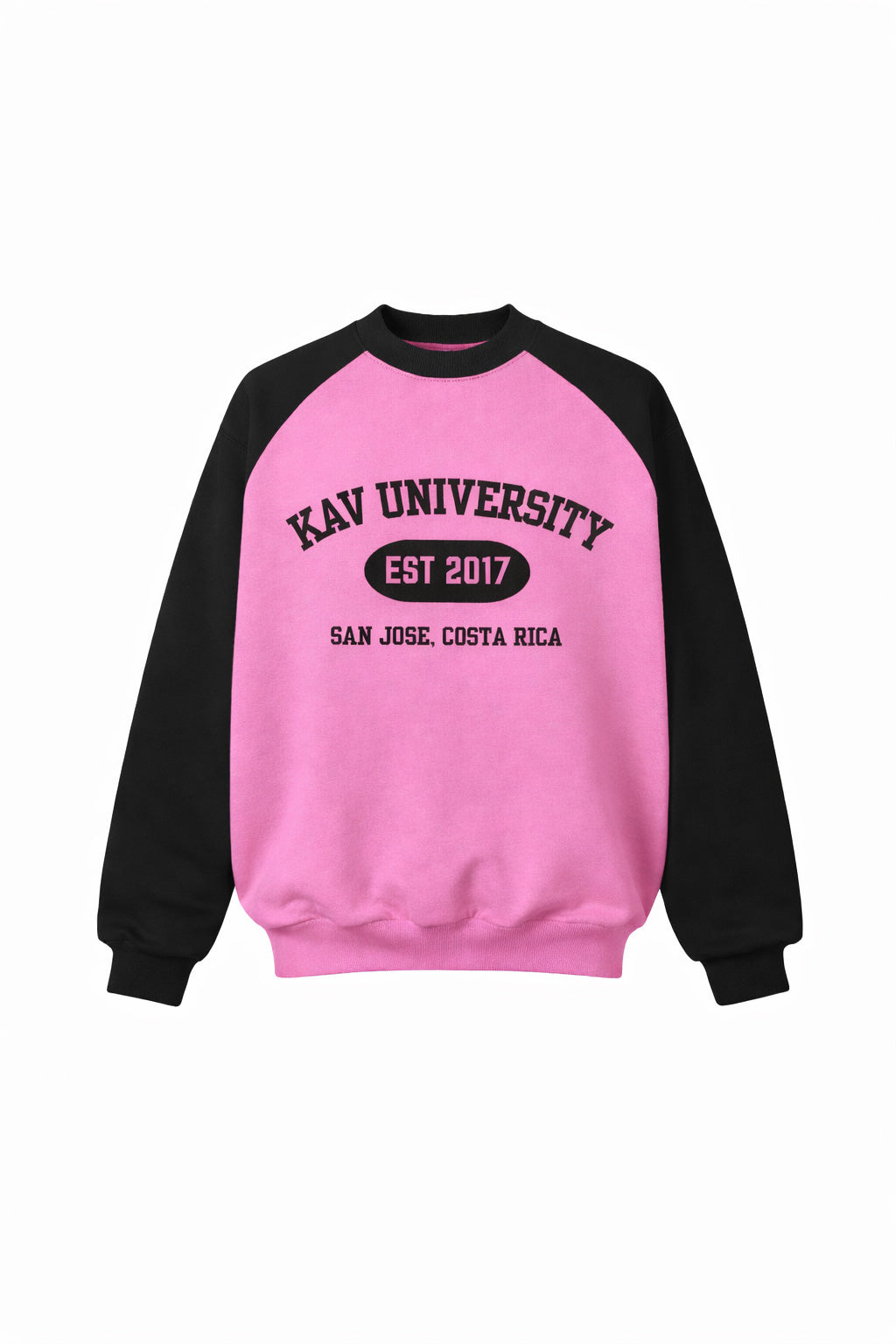 Pink Raglan University Sweater