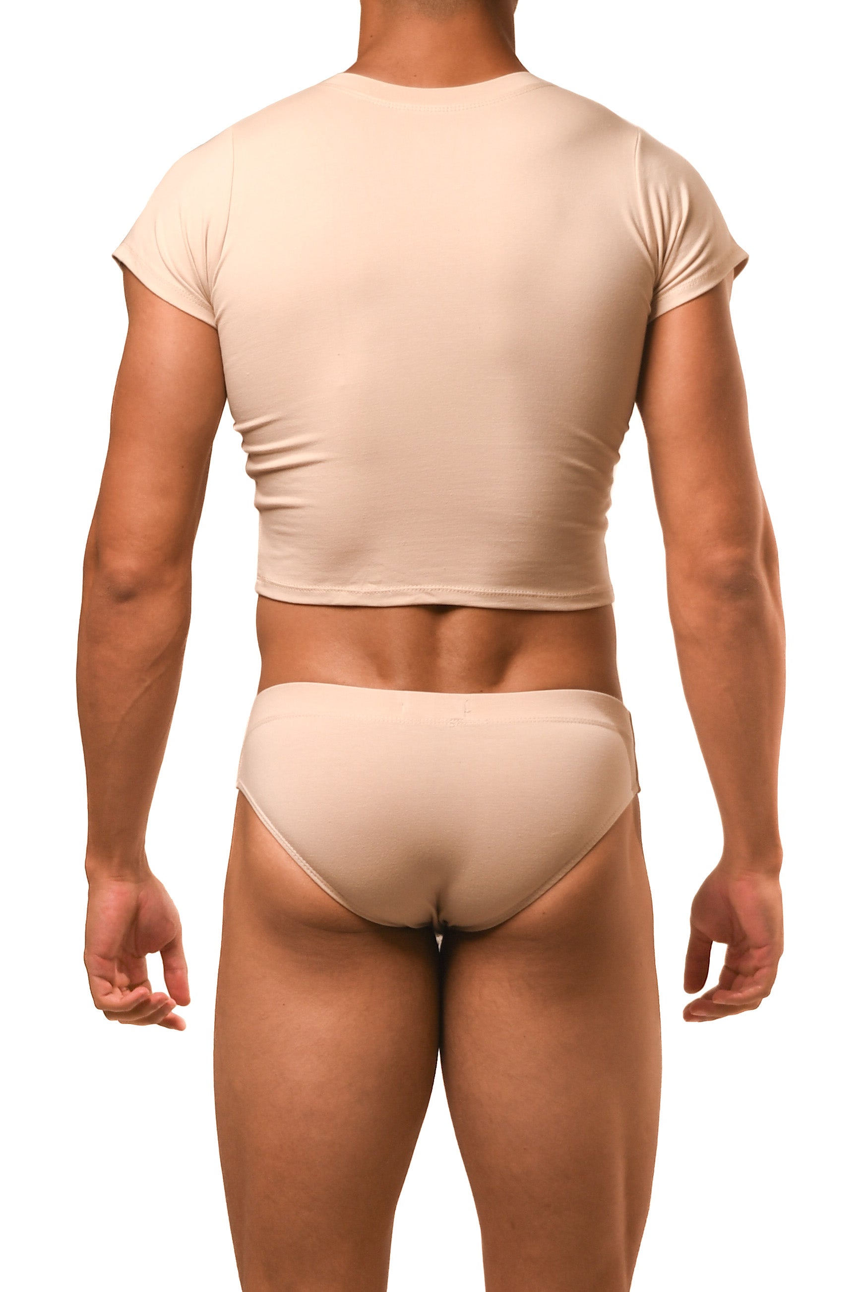 Beige Magnet Baby Tee Brief Set
