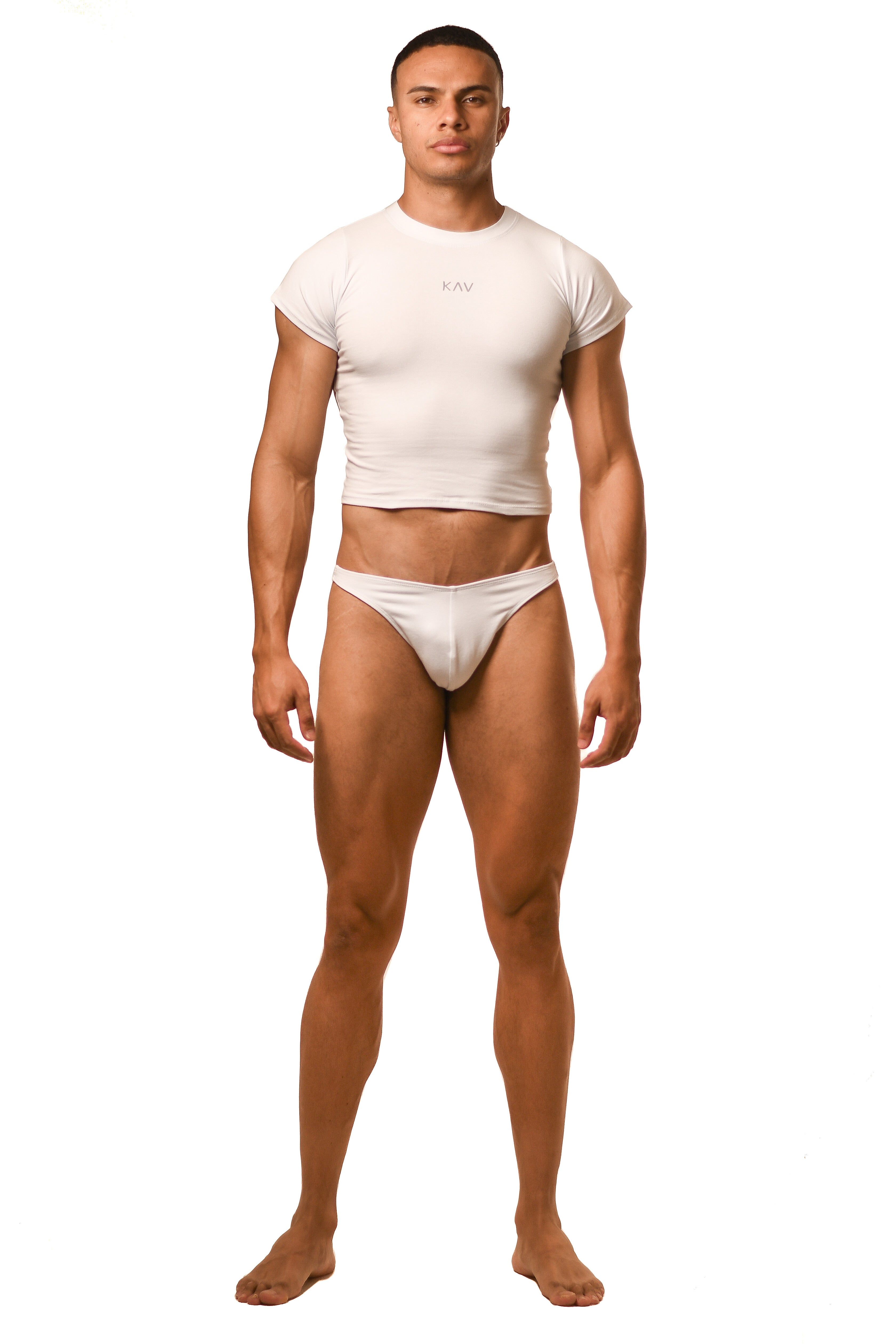 White Baby Tee Thong Set