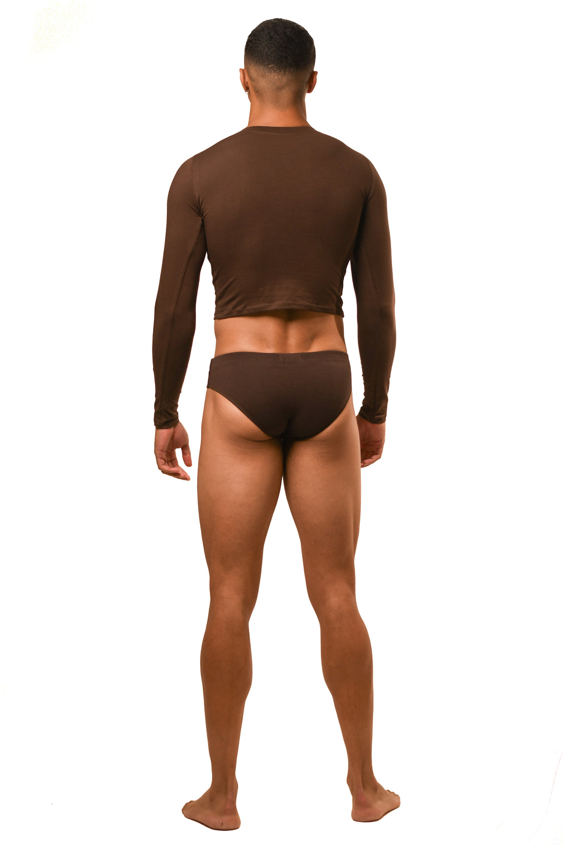 Brown Long Sleeve Magnet Brief Set