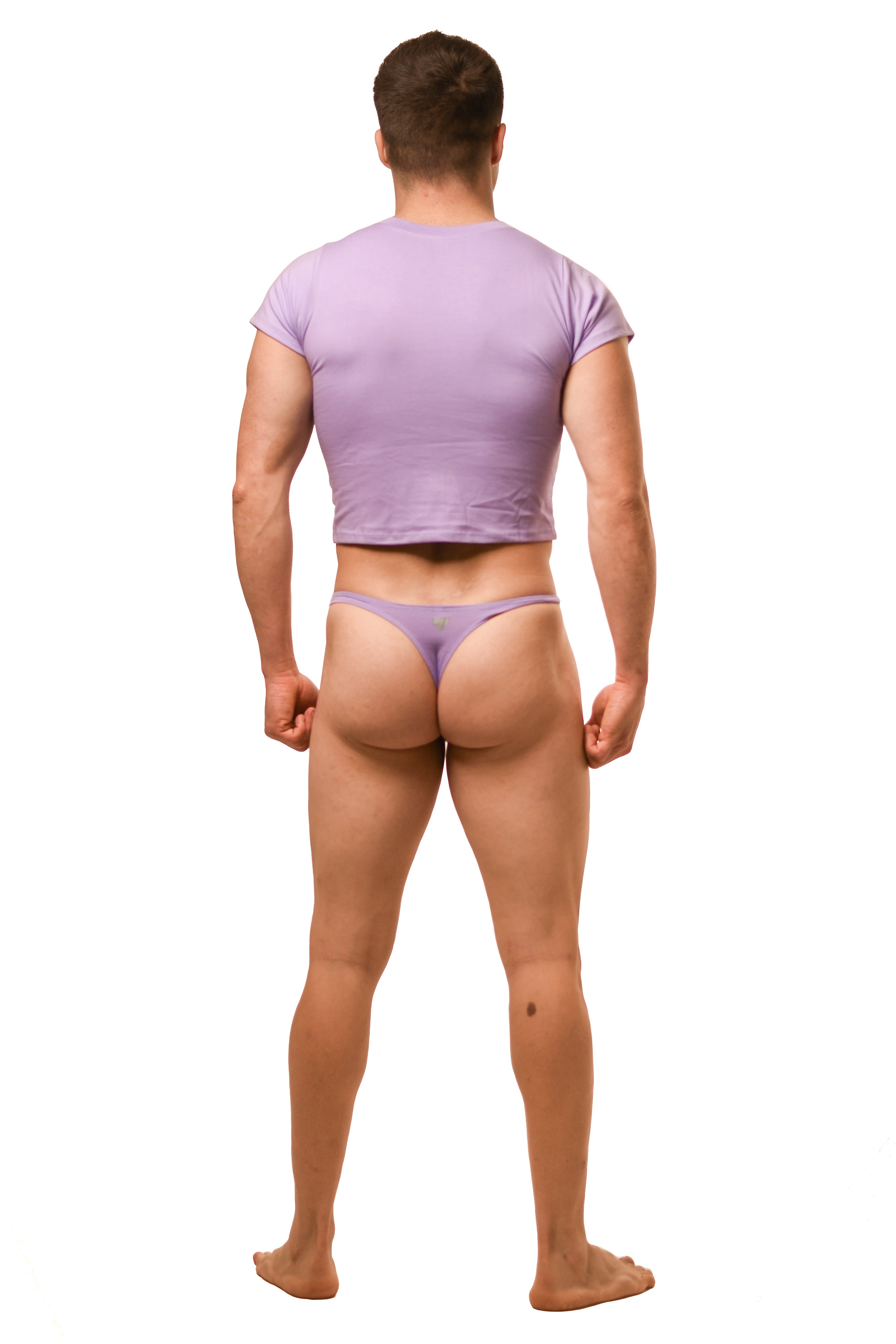 Lilac Baby Tee Thong Set