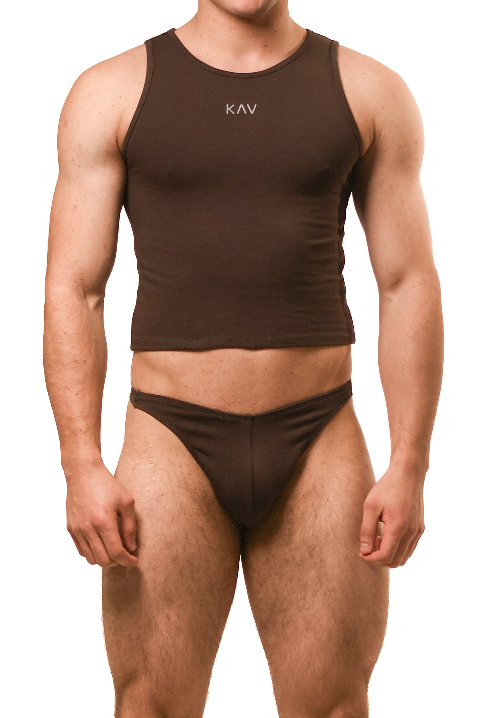 Hot Brown Gabriel Thong Set