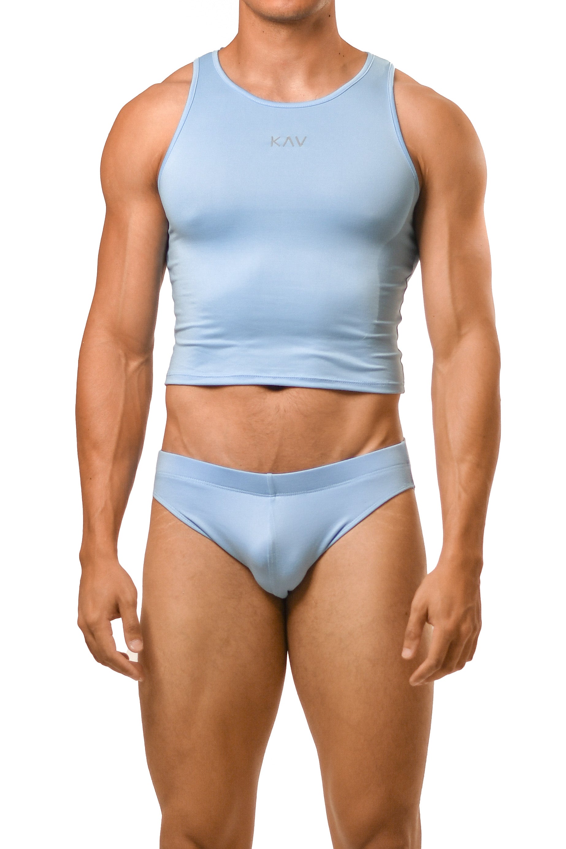 Baby Blue Tank Brief Set