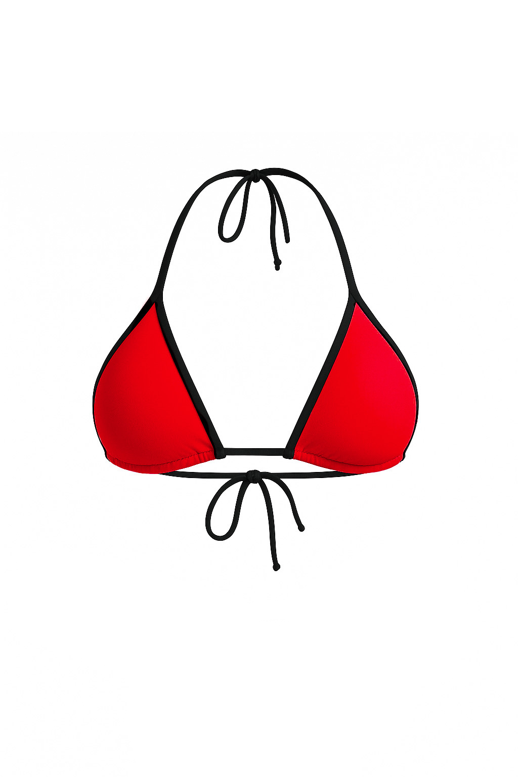 Red Contrast Trim Triangle Top