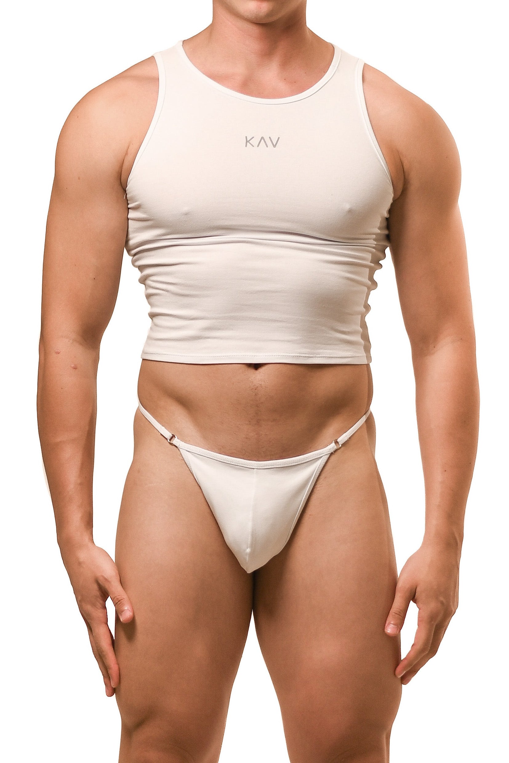 White G-String Tank Top Set