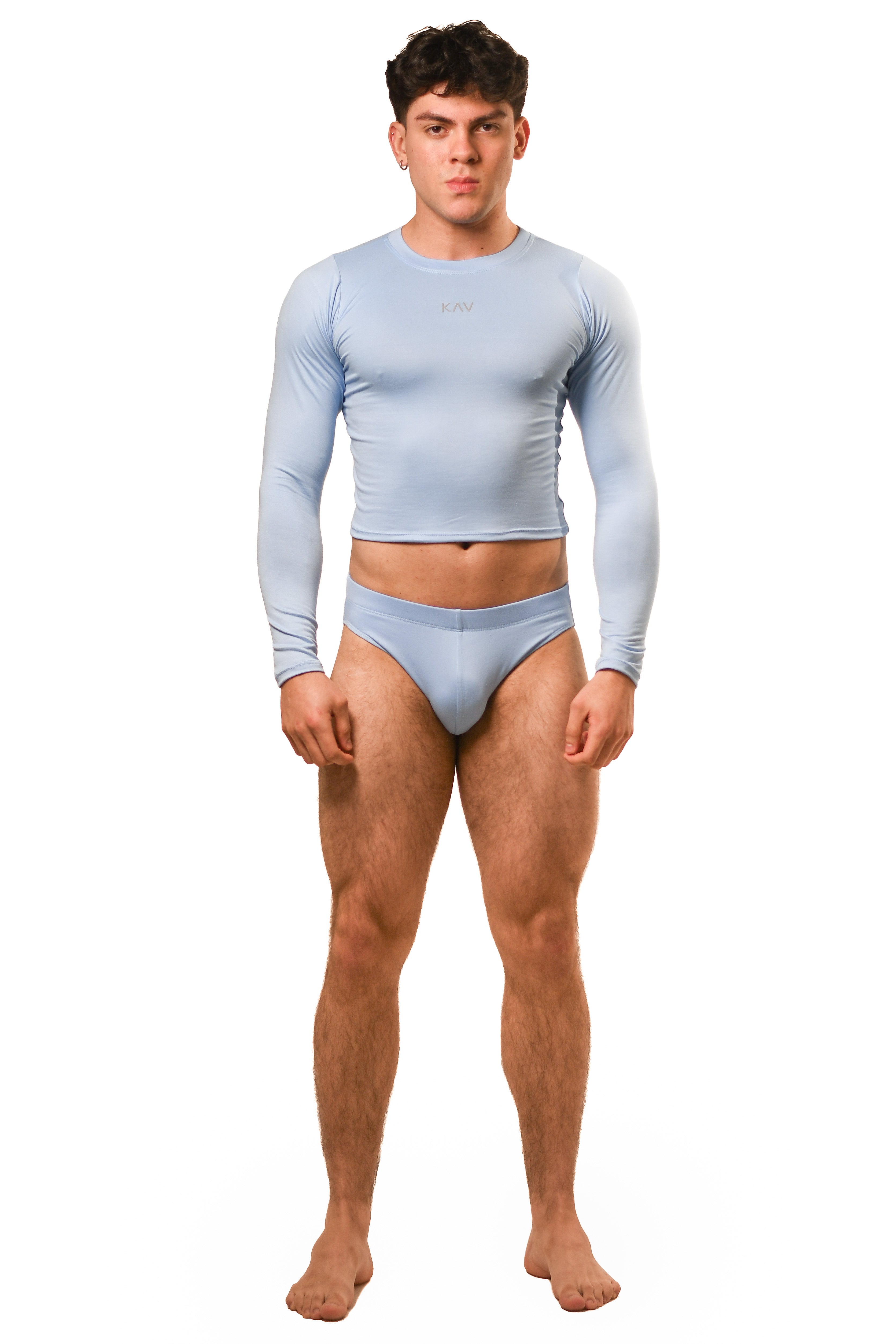 Baby Blue Long Sleeve Magnet Brief Set