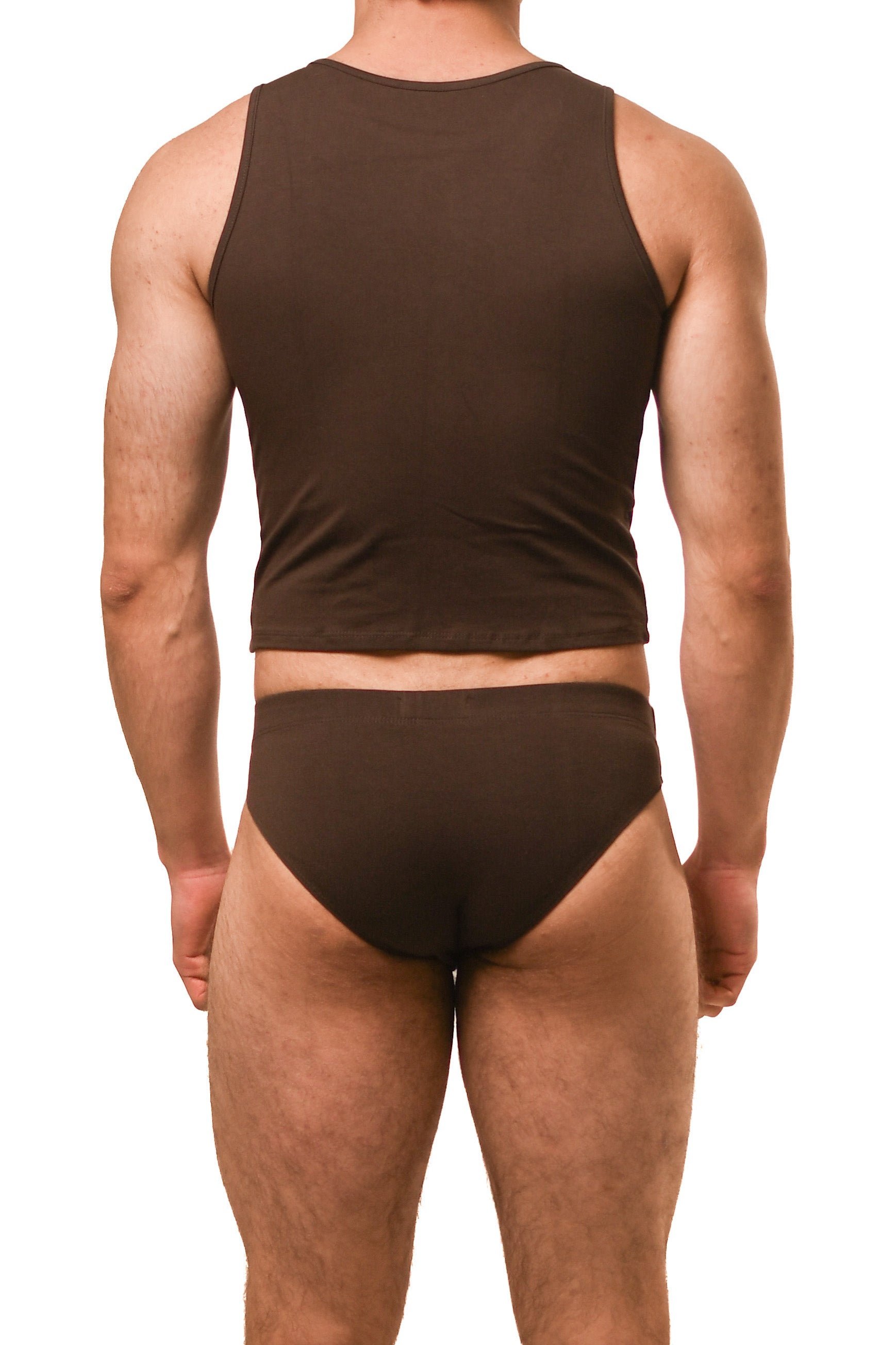 Hot Brown Magnet Brief Set