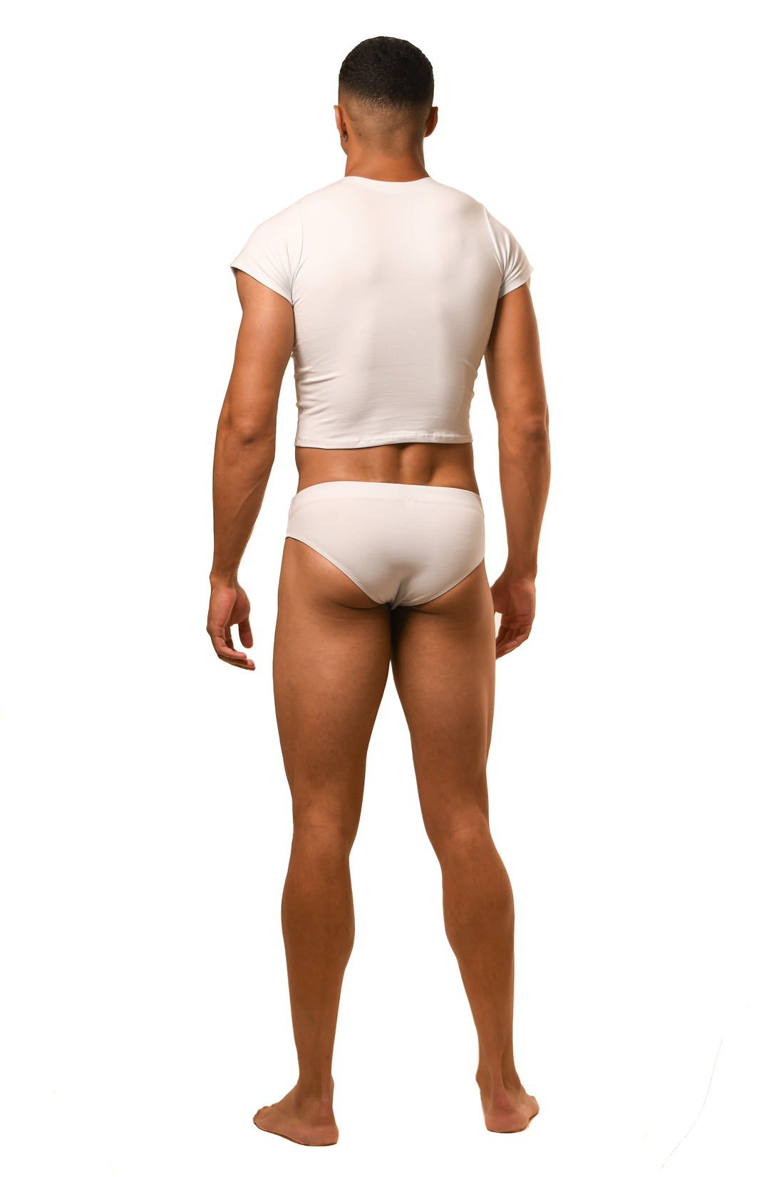 White Magnet Baby Tee Brief Set