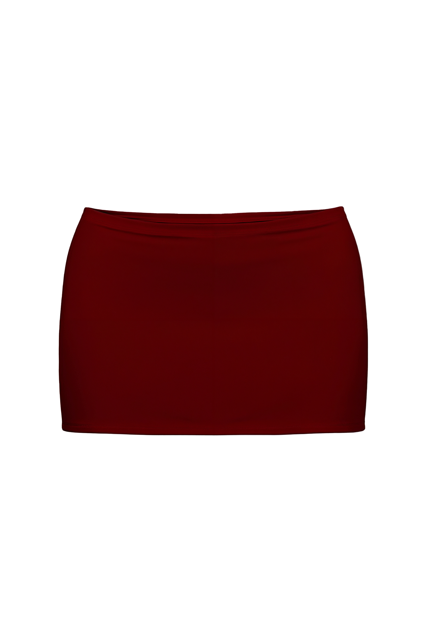 Dark Red Cotton Jersey Super Mini Skirt