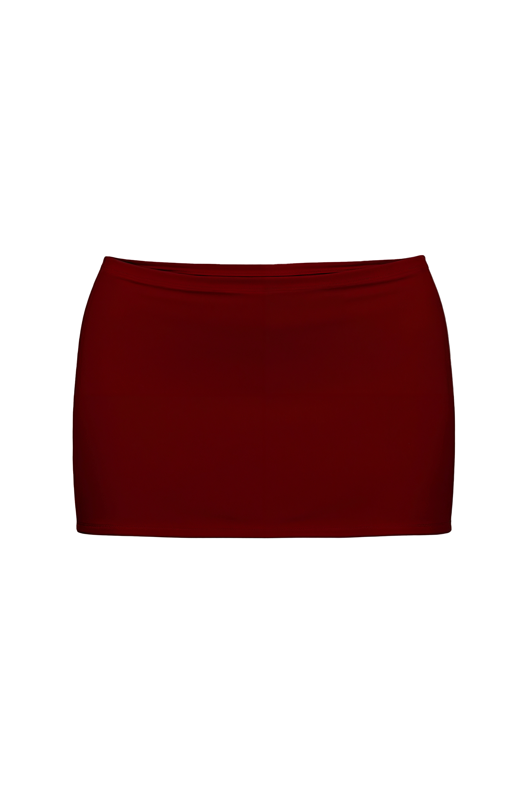 Dark Red Cotton Jersey Super Mini Skirt