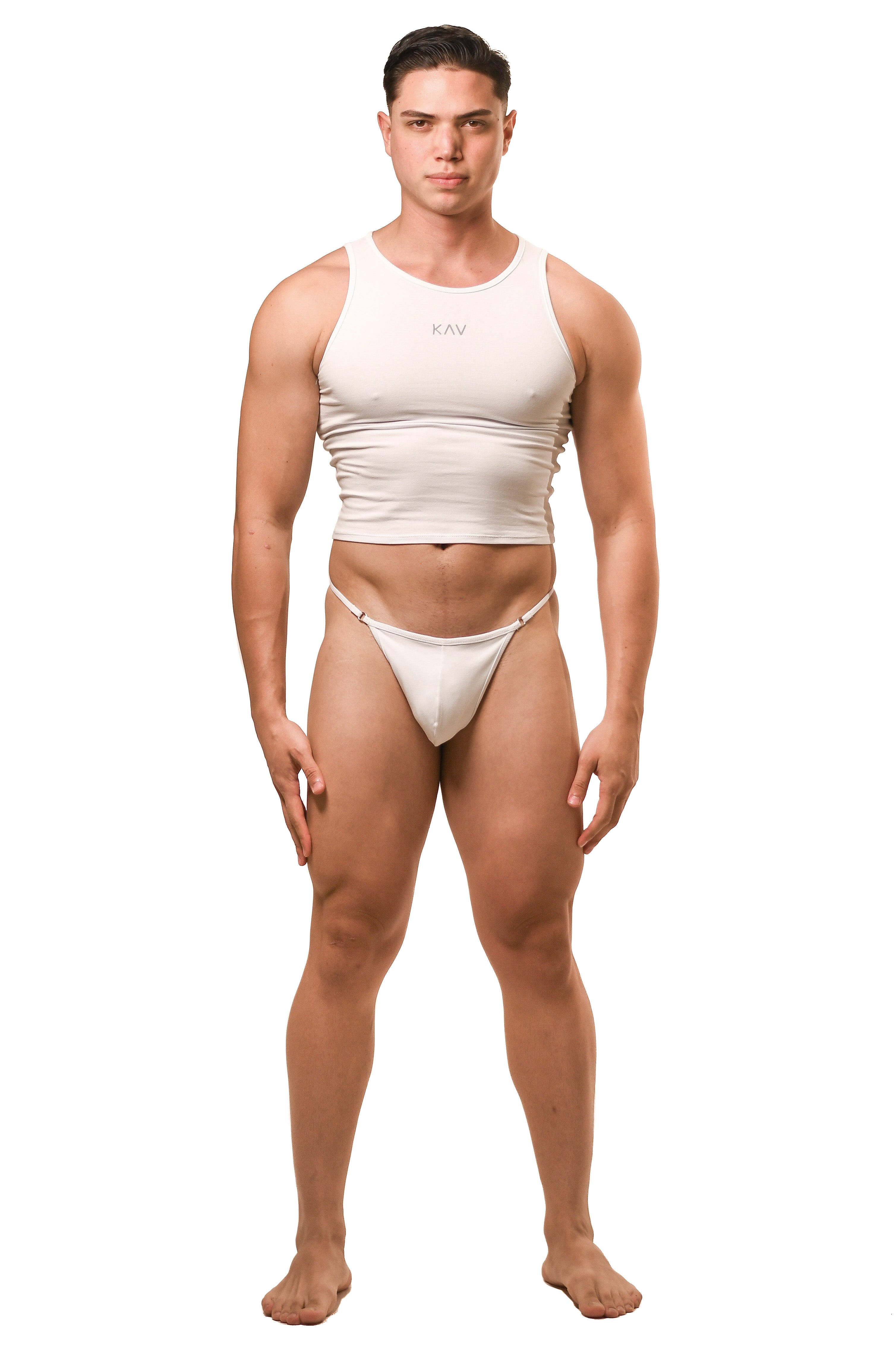 White G-String Tank Top Set