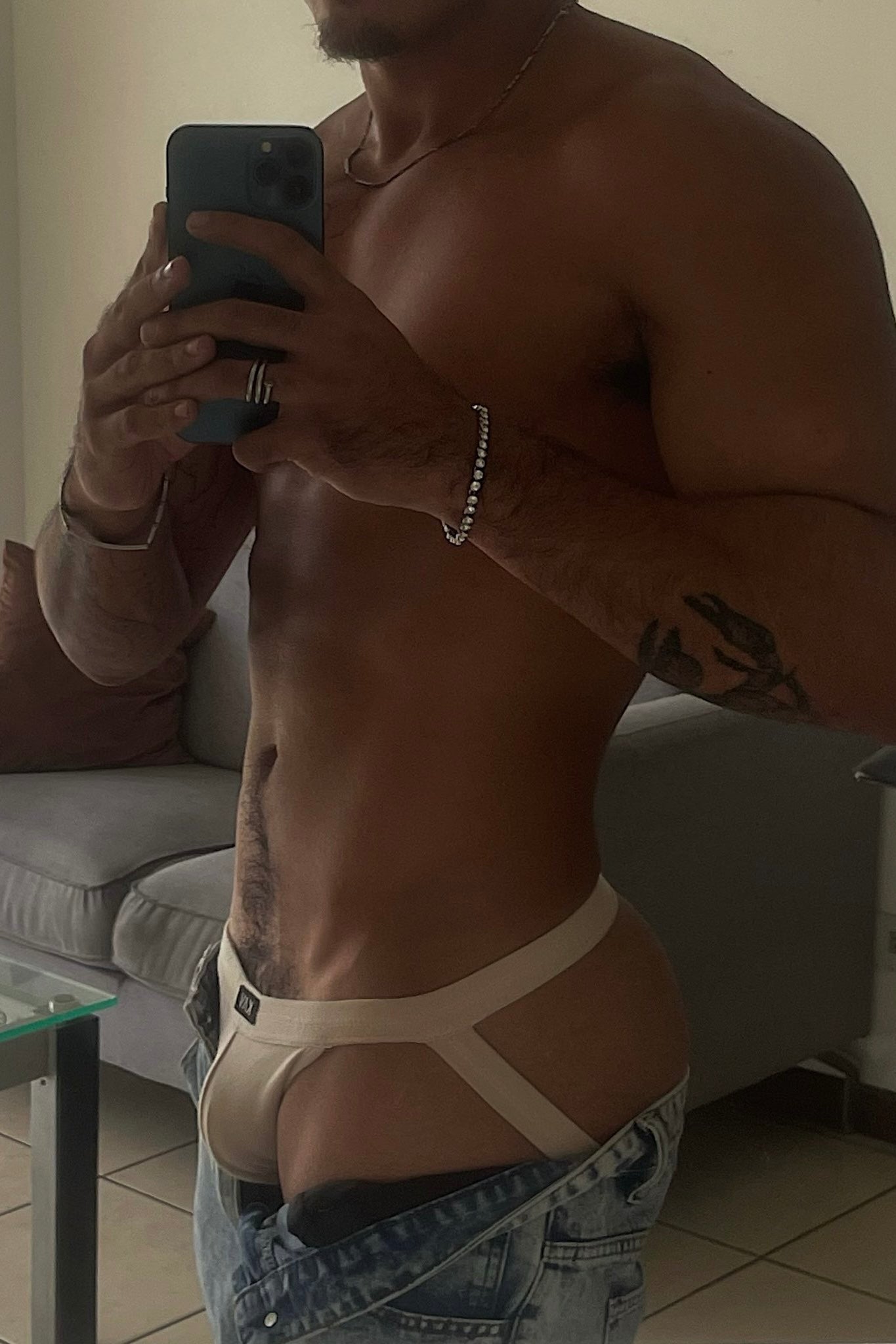Beige Original Cotton Jersey Jockstrap