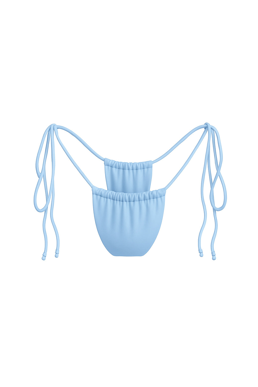 Baby Blue Tie-Side Ruched Bikini Bottom