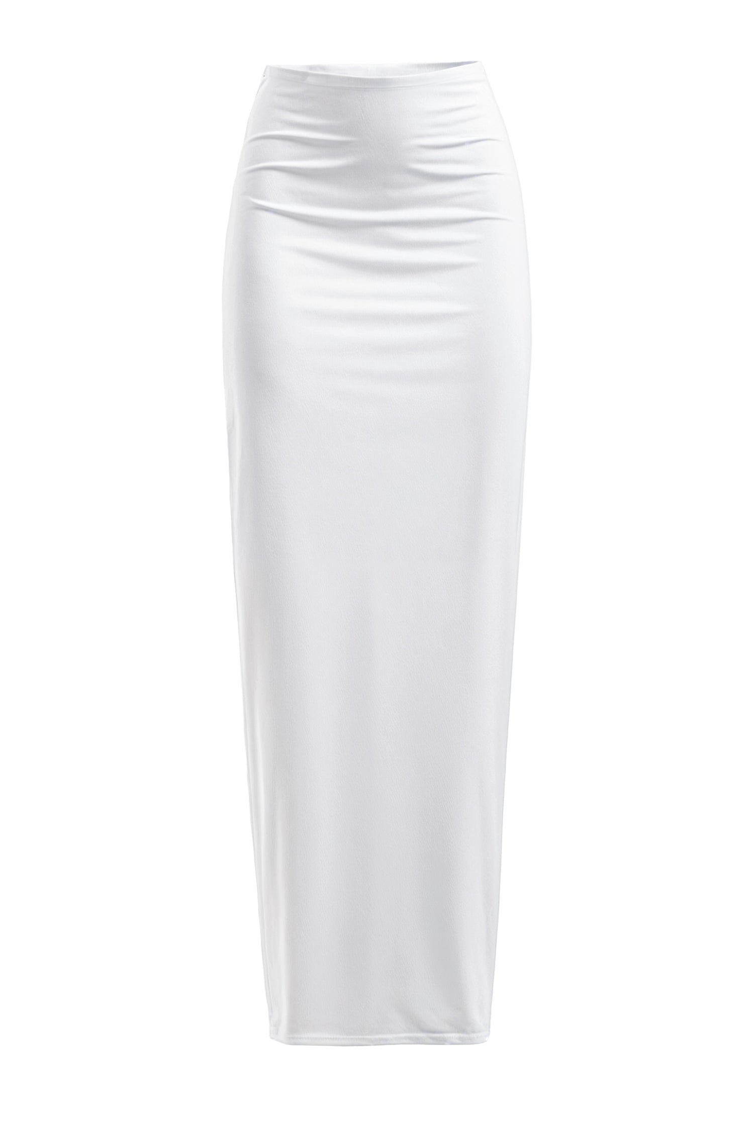 White Long Bodycon Cotton Jersey Skirt