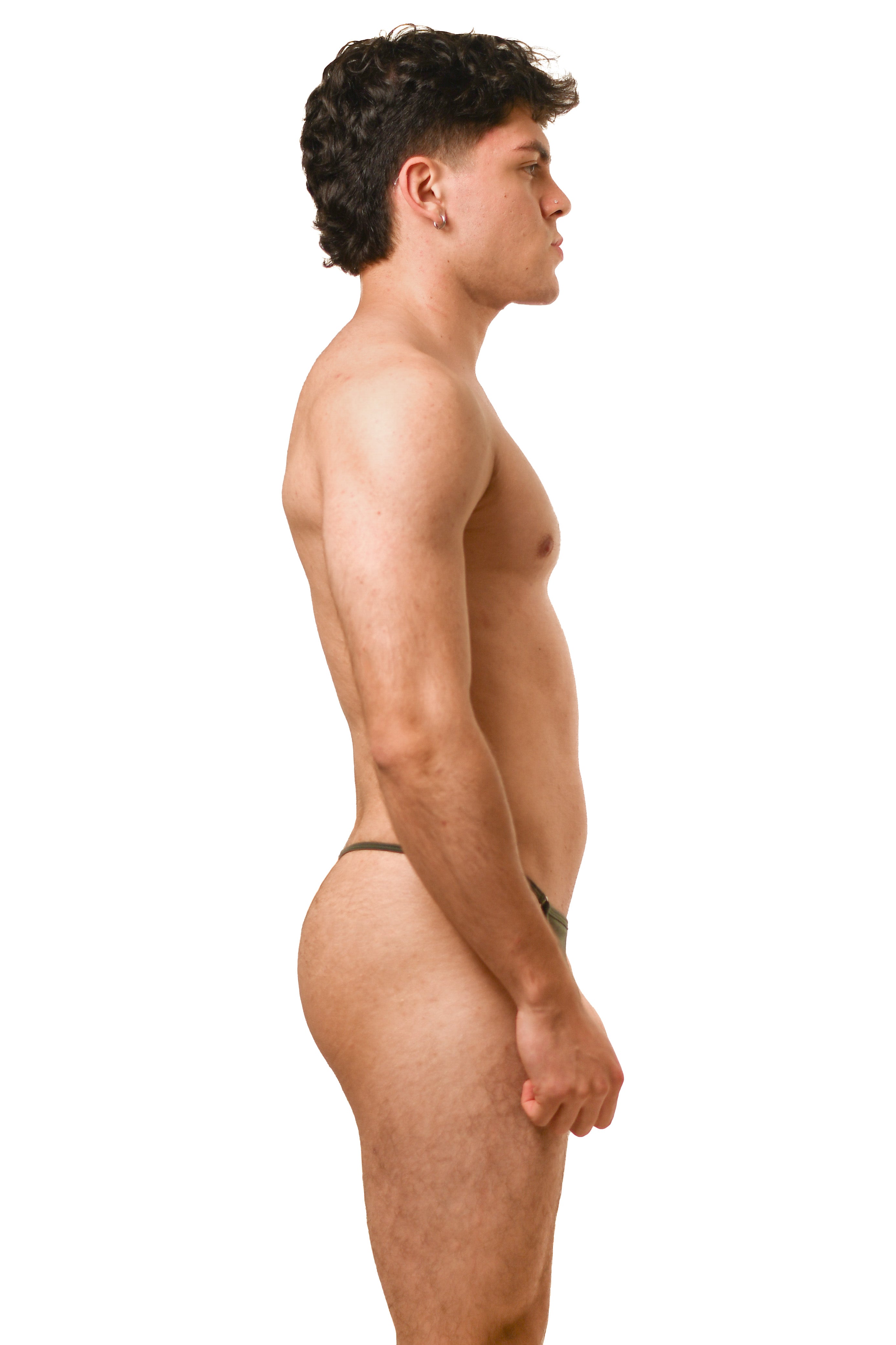 Dark Green Cotton Jersey Men G-String