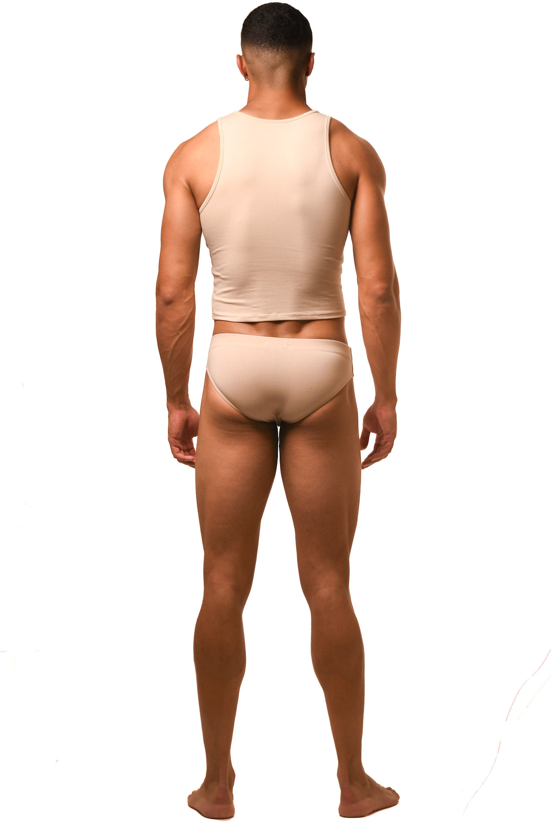 Beige Tank Brief Set