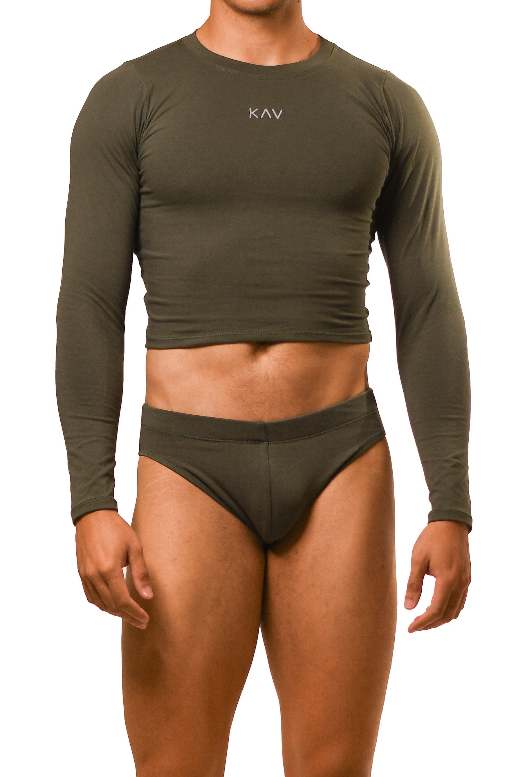 Dark Green Long Sleeve Magnet Brief Set