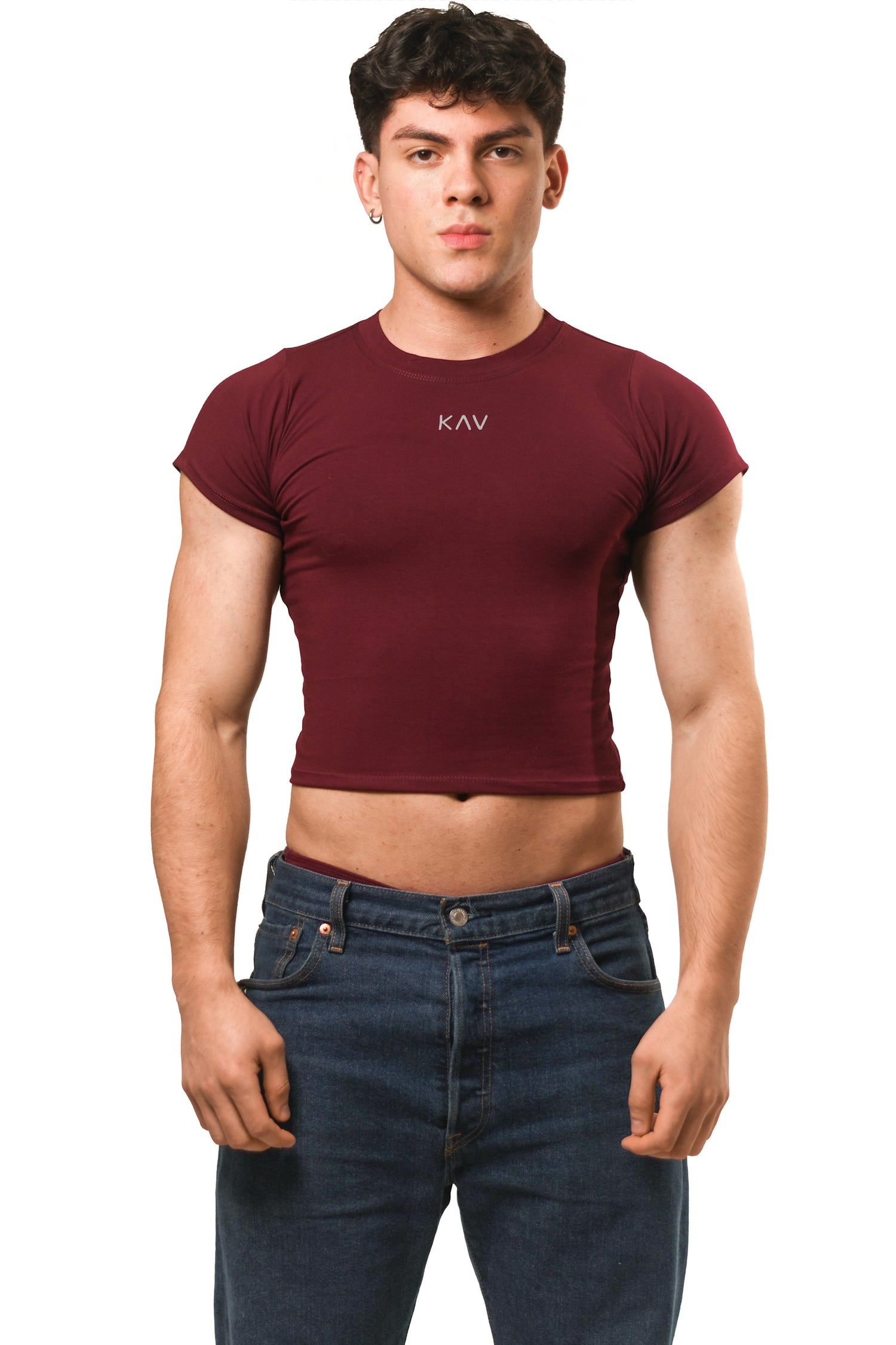 Dark Red Magnet Baby Tee