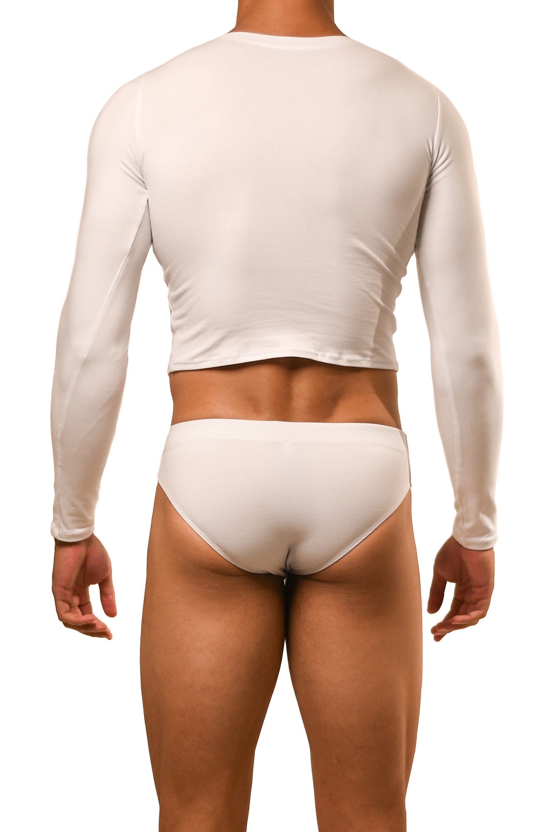 White Long Sleeve Magnet Brief Set