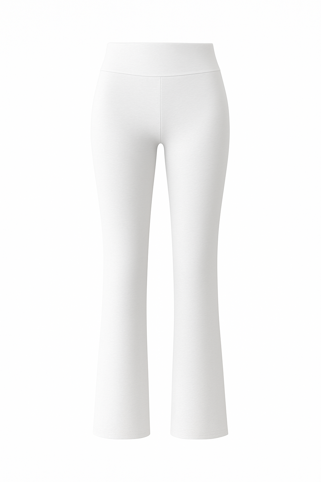White Basic Straight-Cut Cotton Jersey Leggings