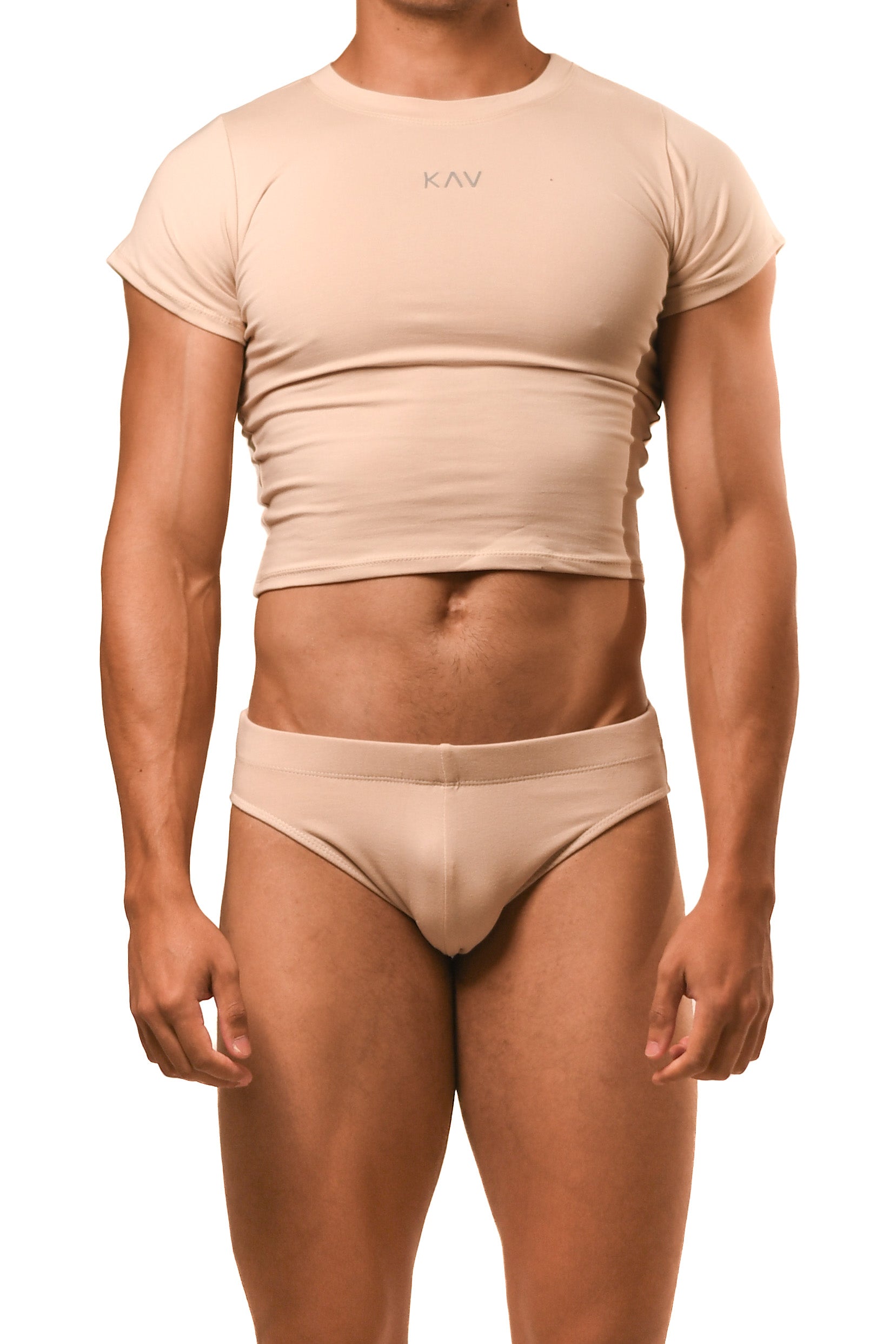 Beige Magnet Baby Tee Brief Set