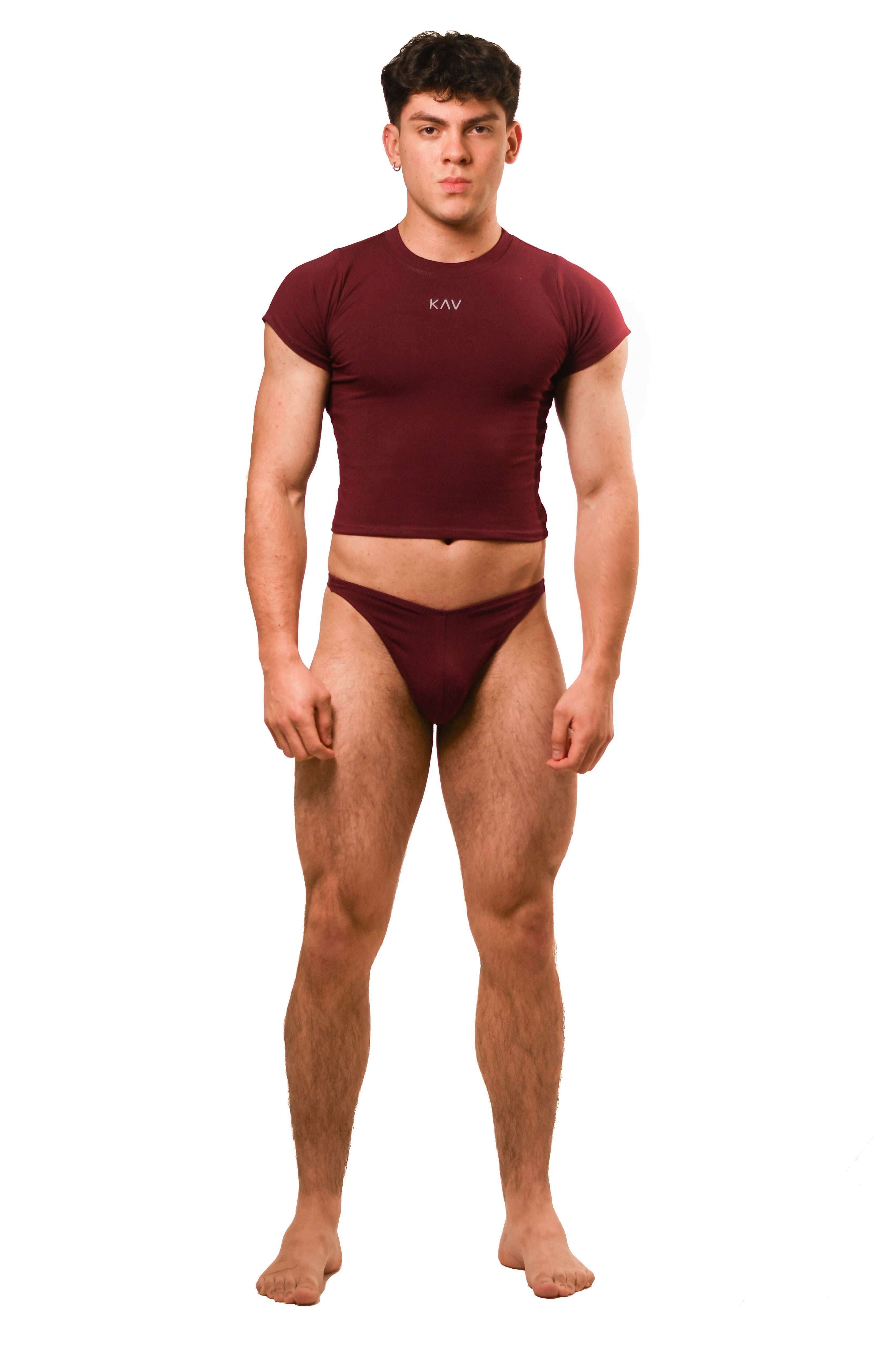 Dark Red Alberto Thong Set