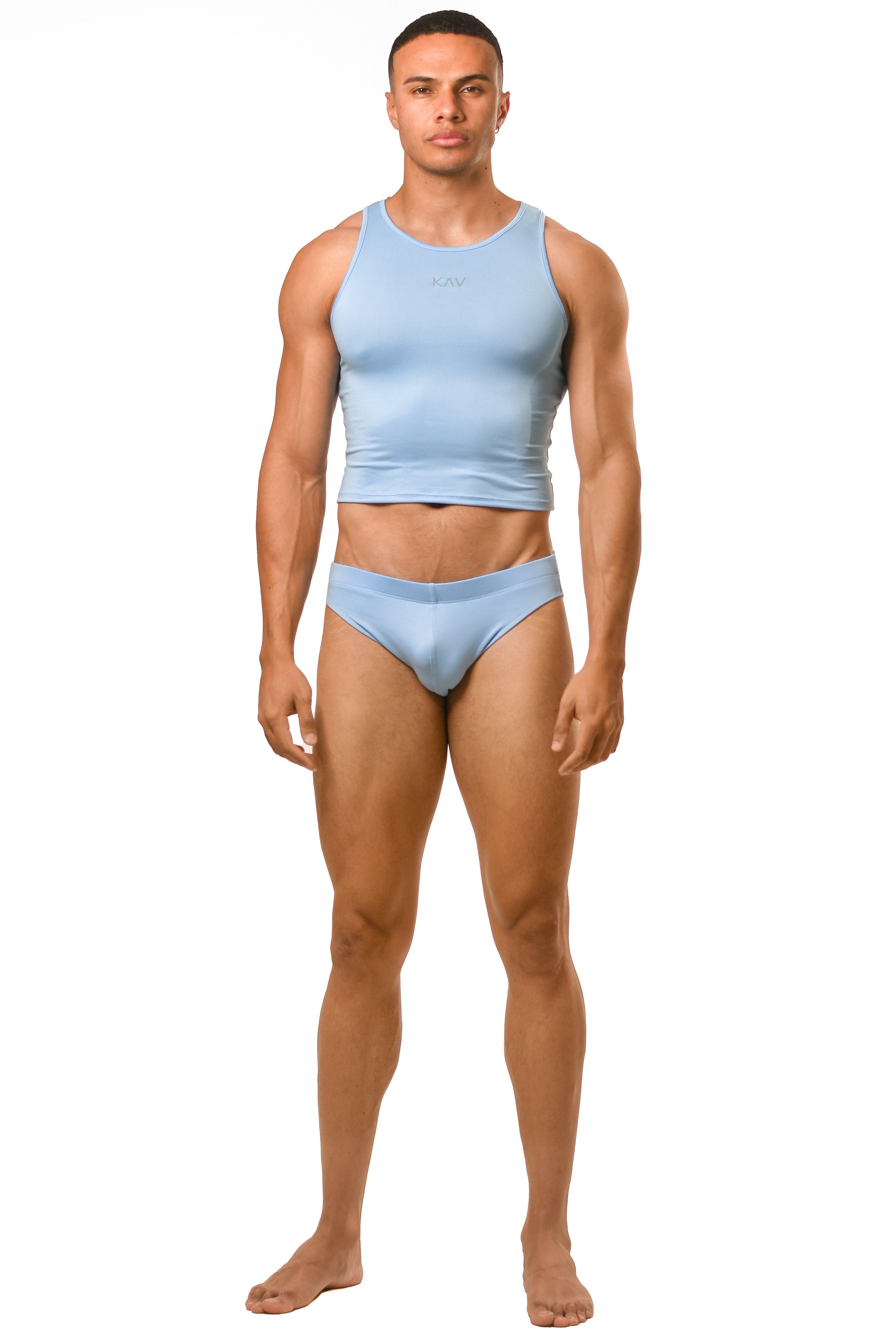 Baby Blue Tank Brief Set