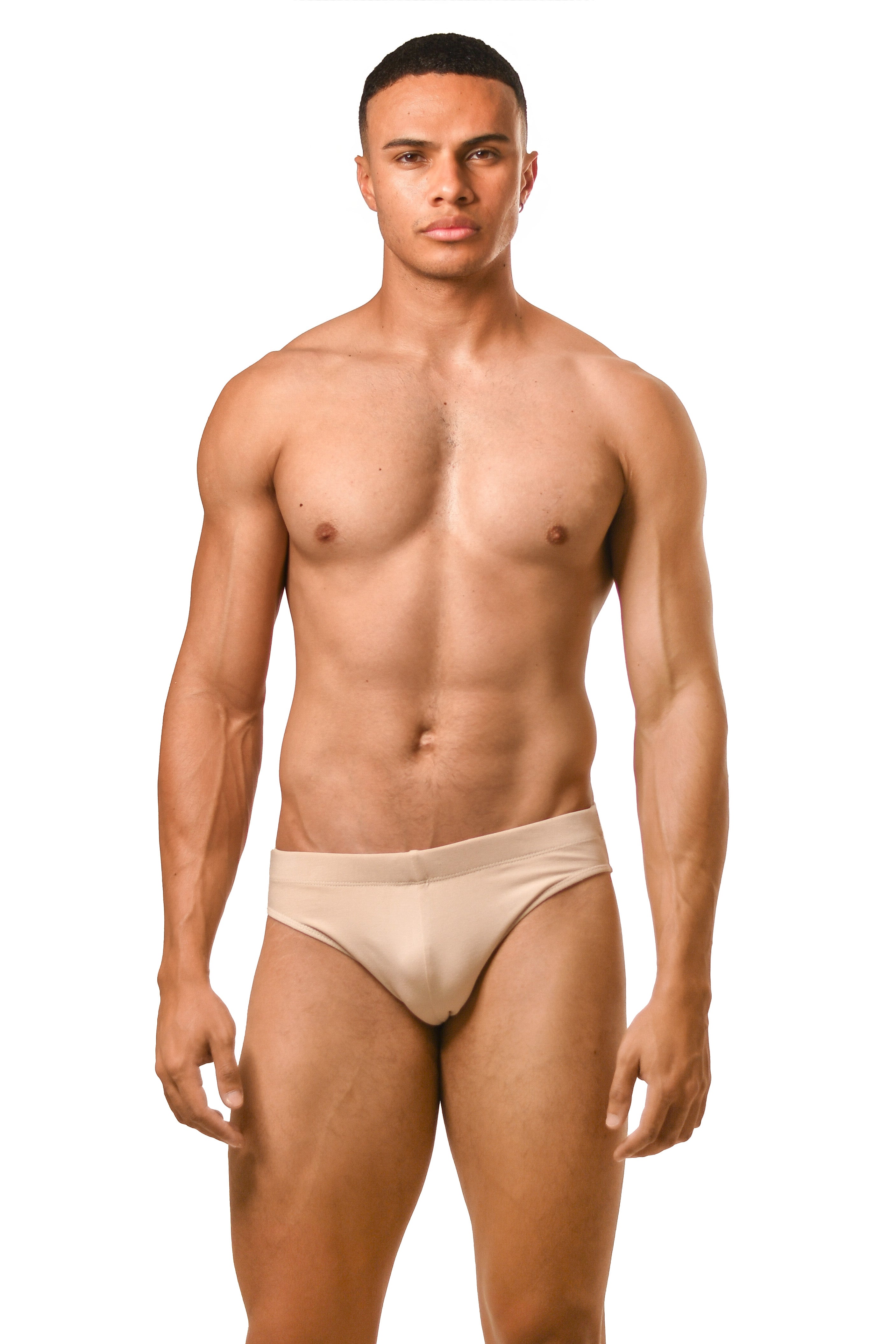 Beige Cotton Jersey Brief