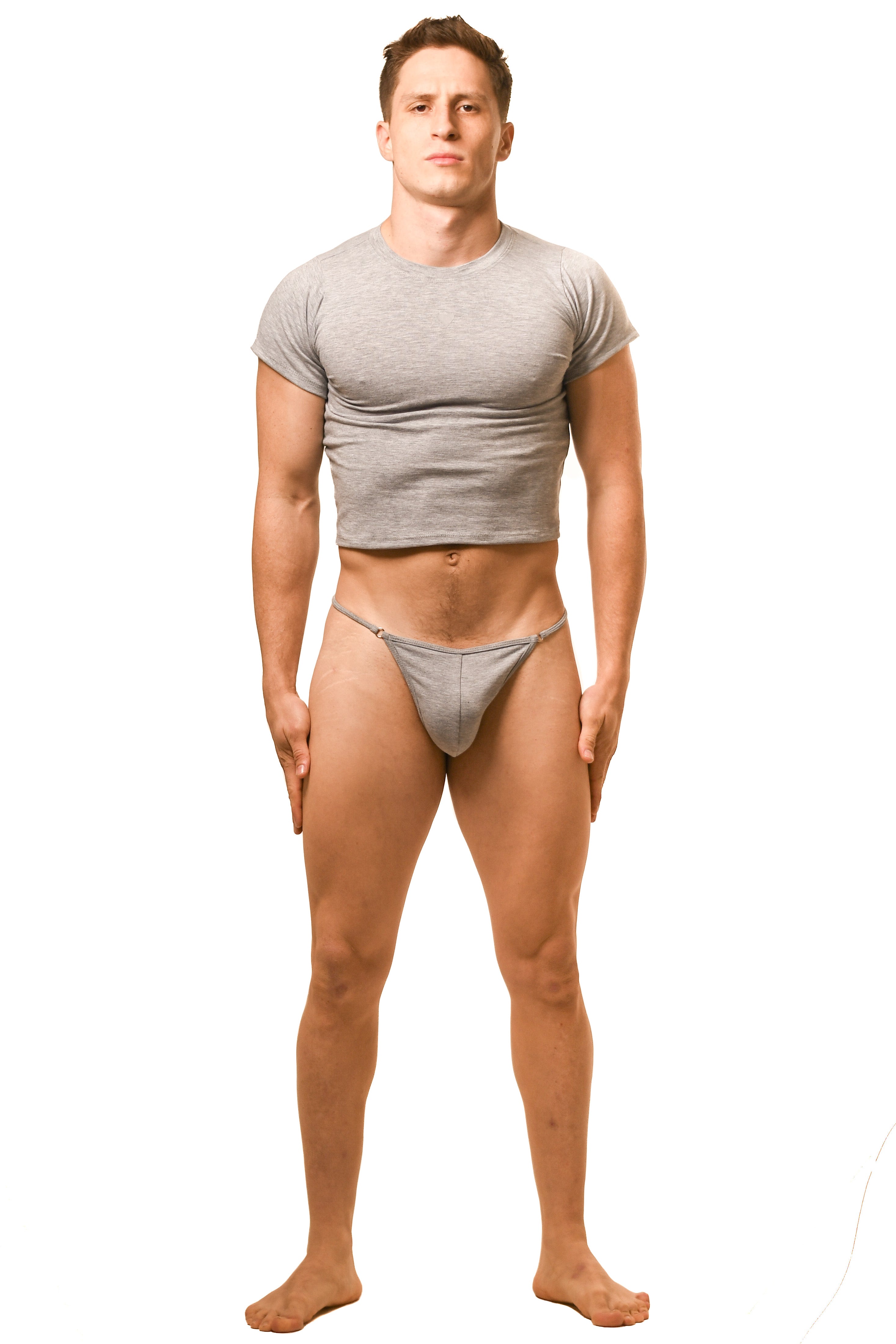 Gray Baby Tee G-String Set