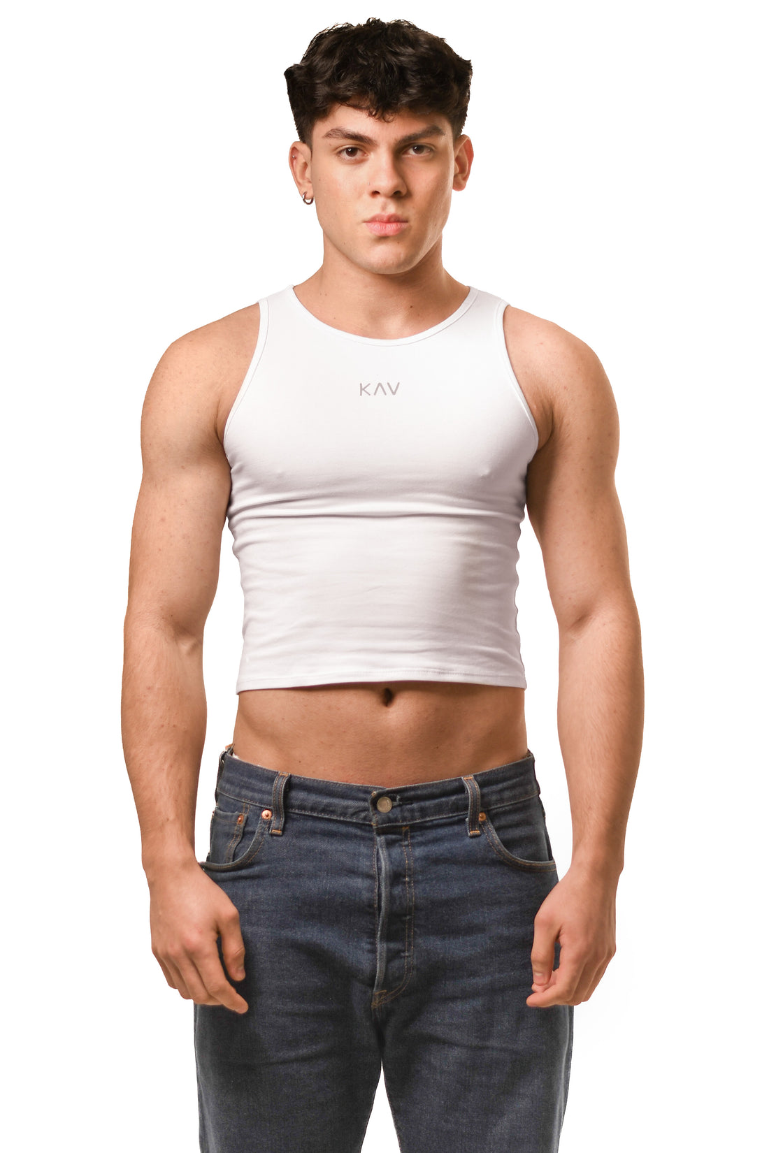 White Magnet Tank Top