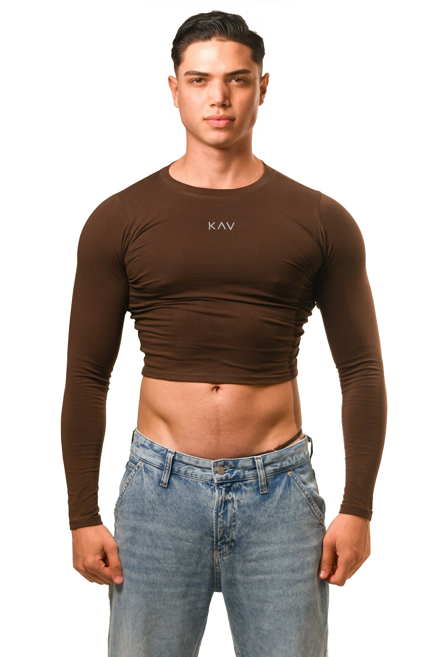 Brown Long Sleeve Magnet Top