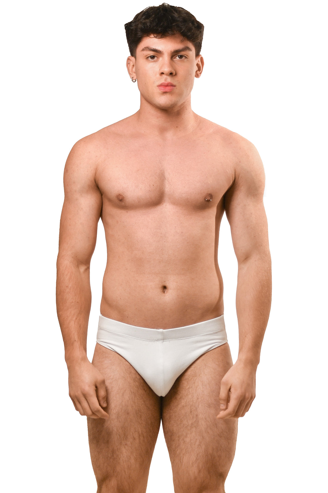 White Cotton Jersey Brief