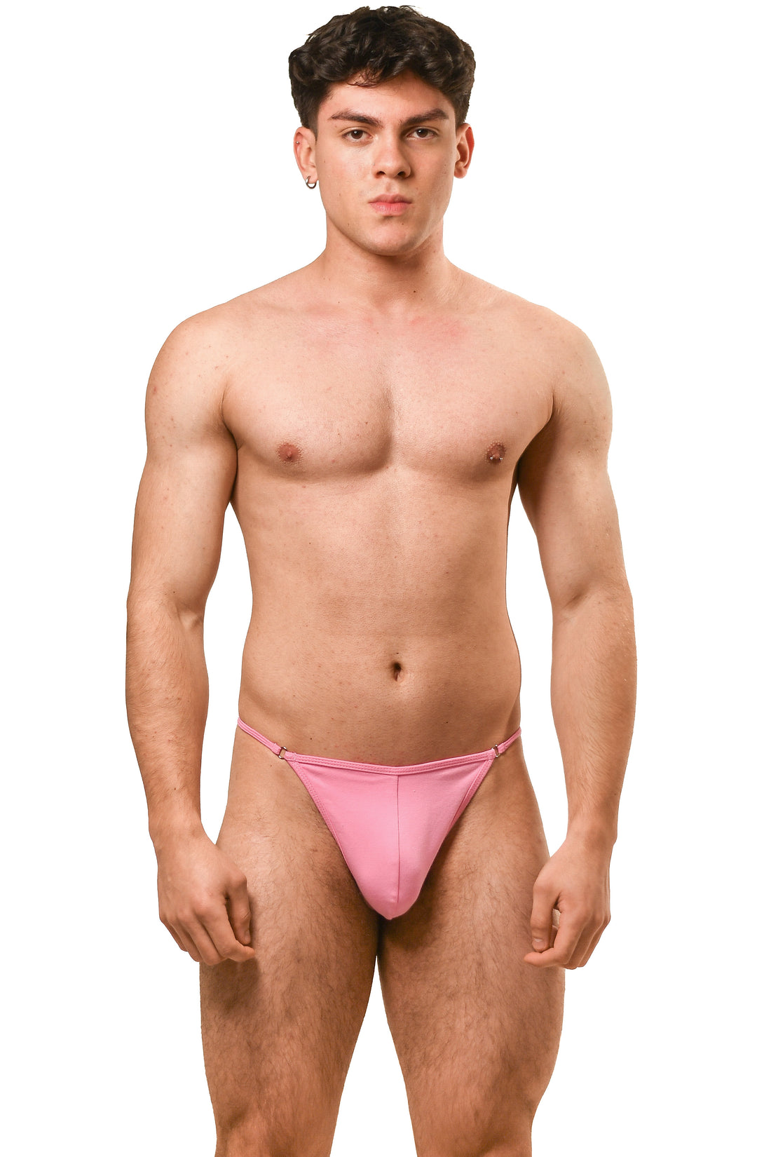 Pink Cotton Jersey Men G-String