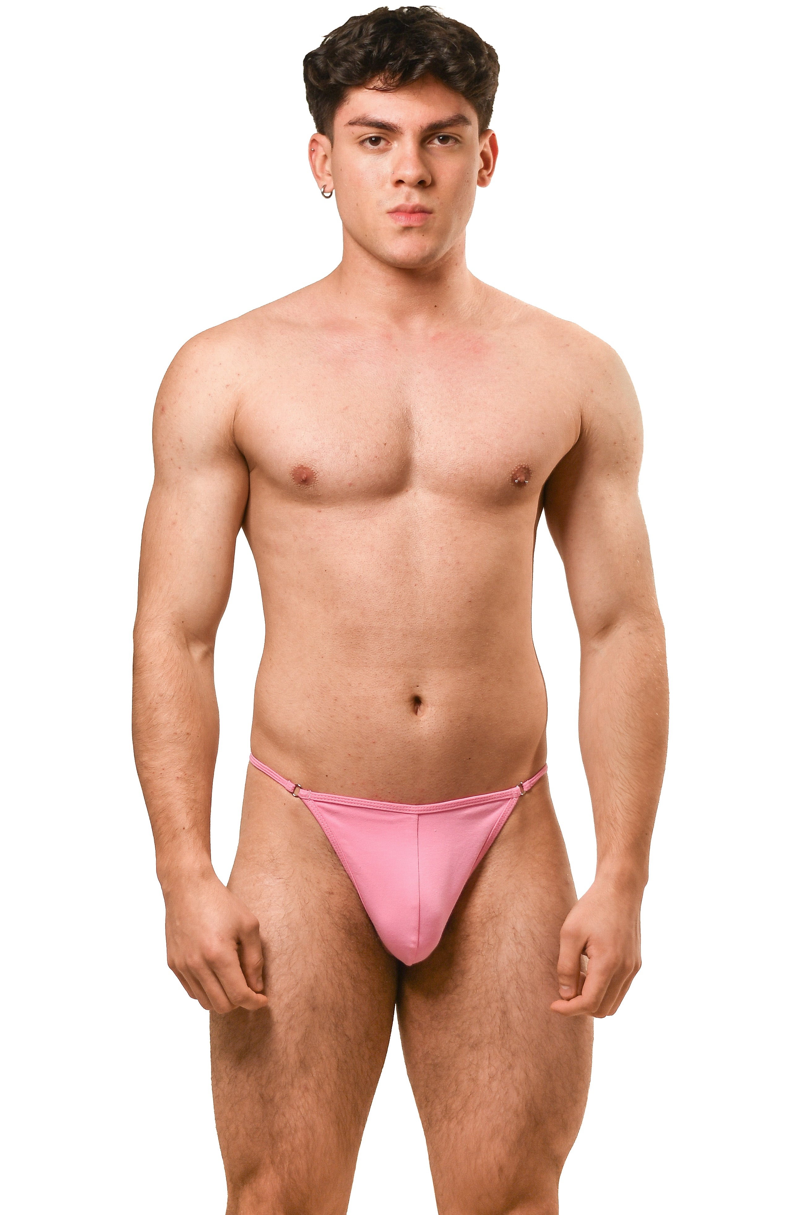 Pink Cotton Jersey Men G-String
