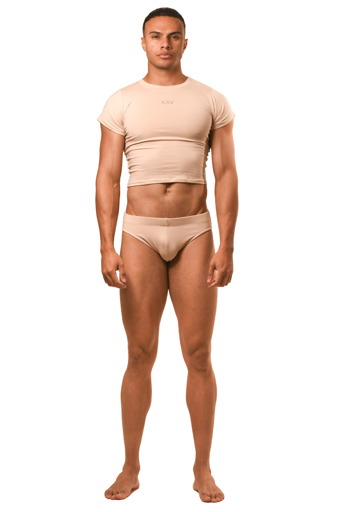 Beige Magnet Baby Tee Brief Set