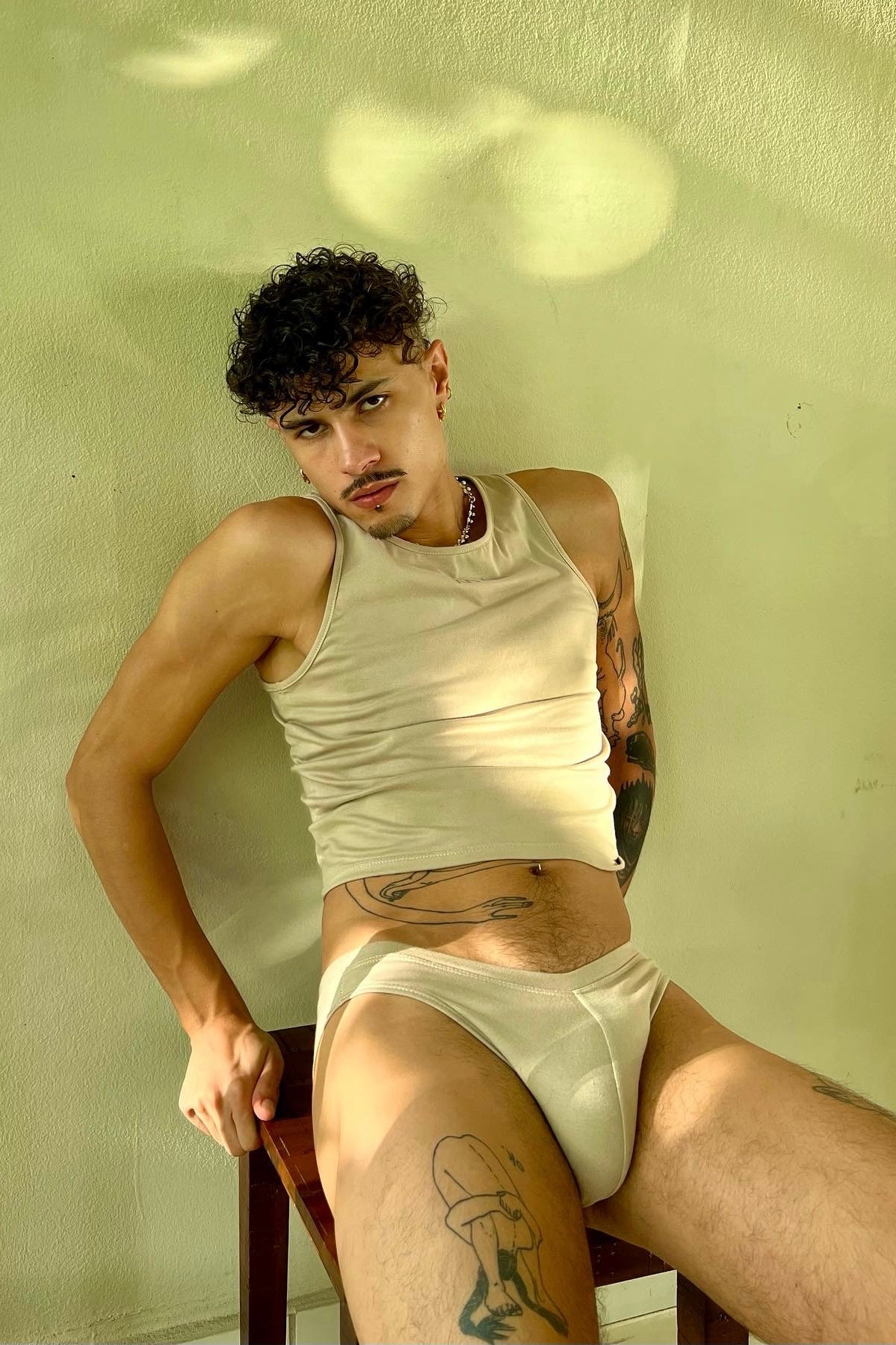 Beige Cotton Jersey Brief