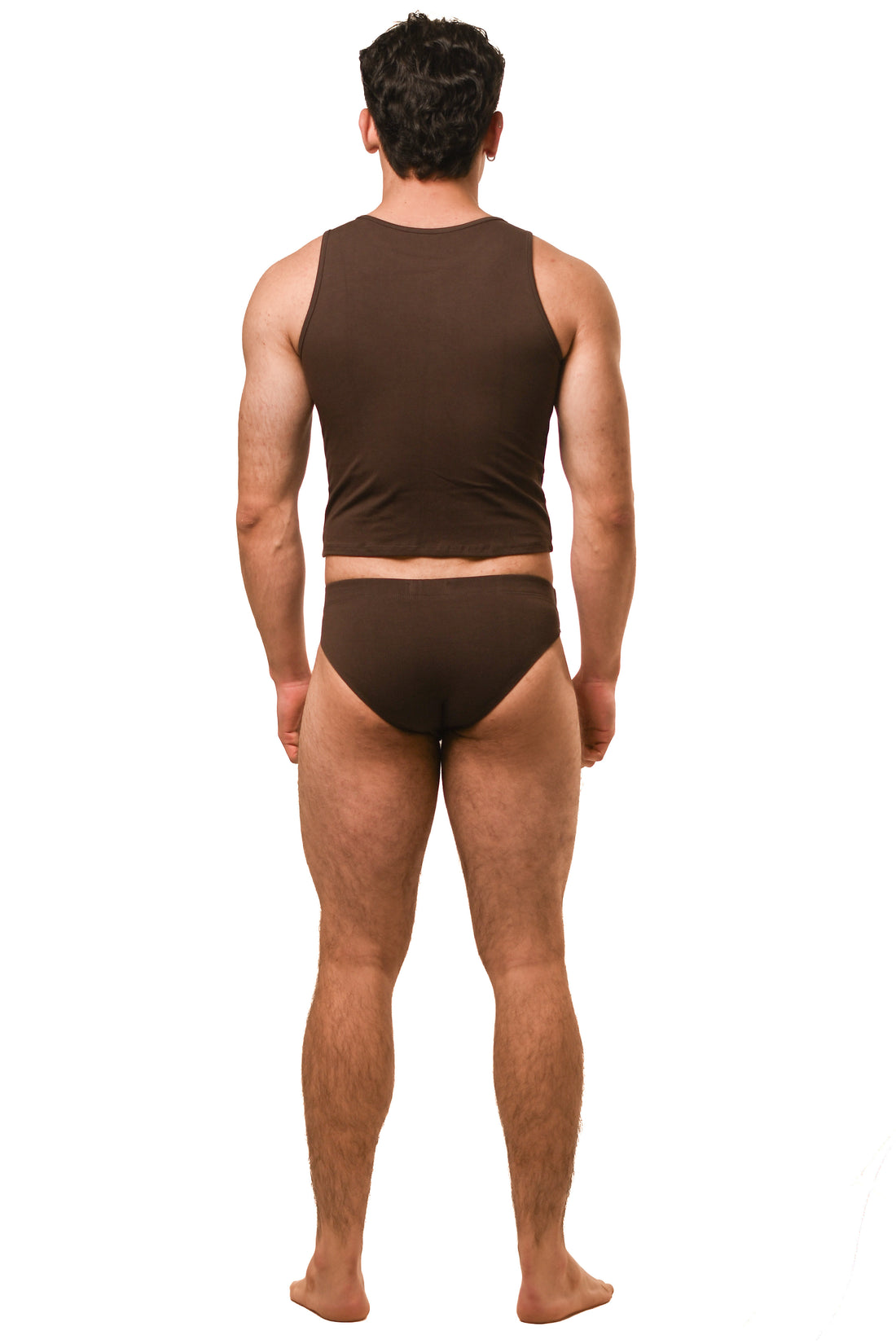 Hot Brown Magnet Brief Set