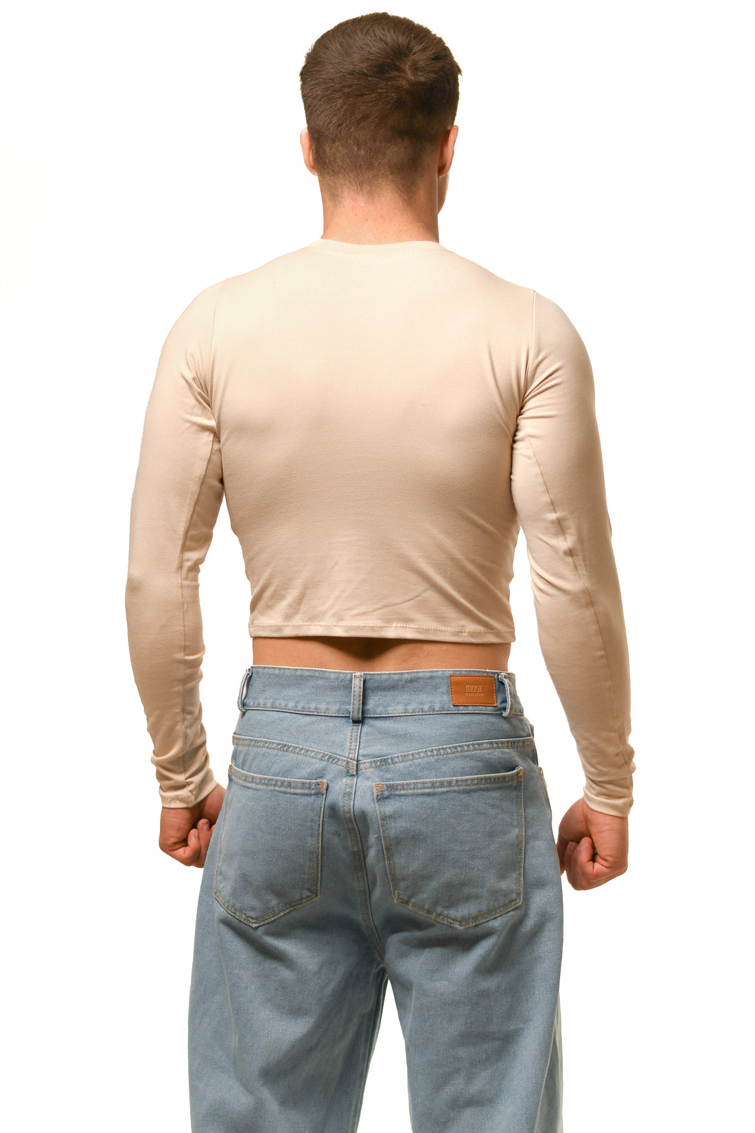 Beige Long Sleeve Magnet Top