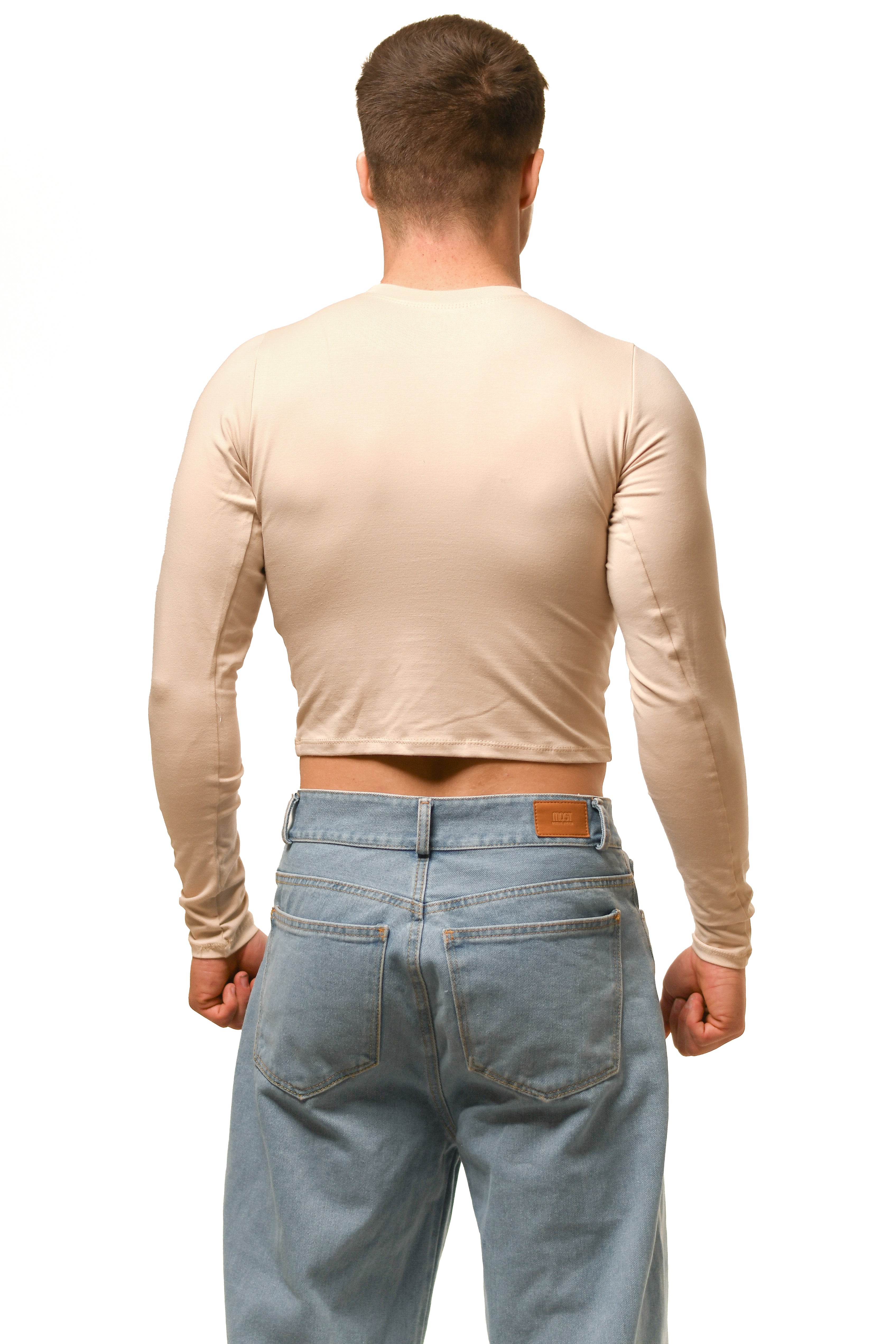Beige Long Sleeve Magnet Top