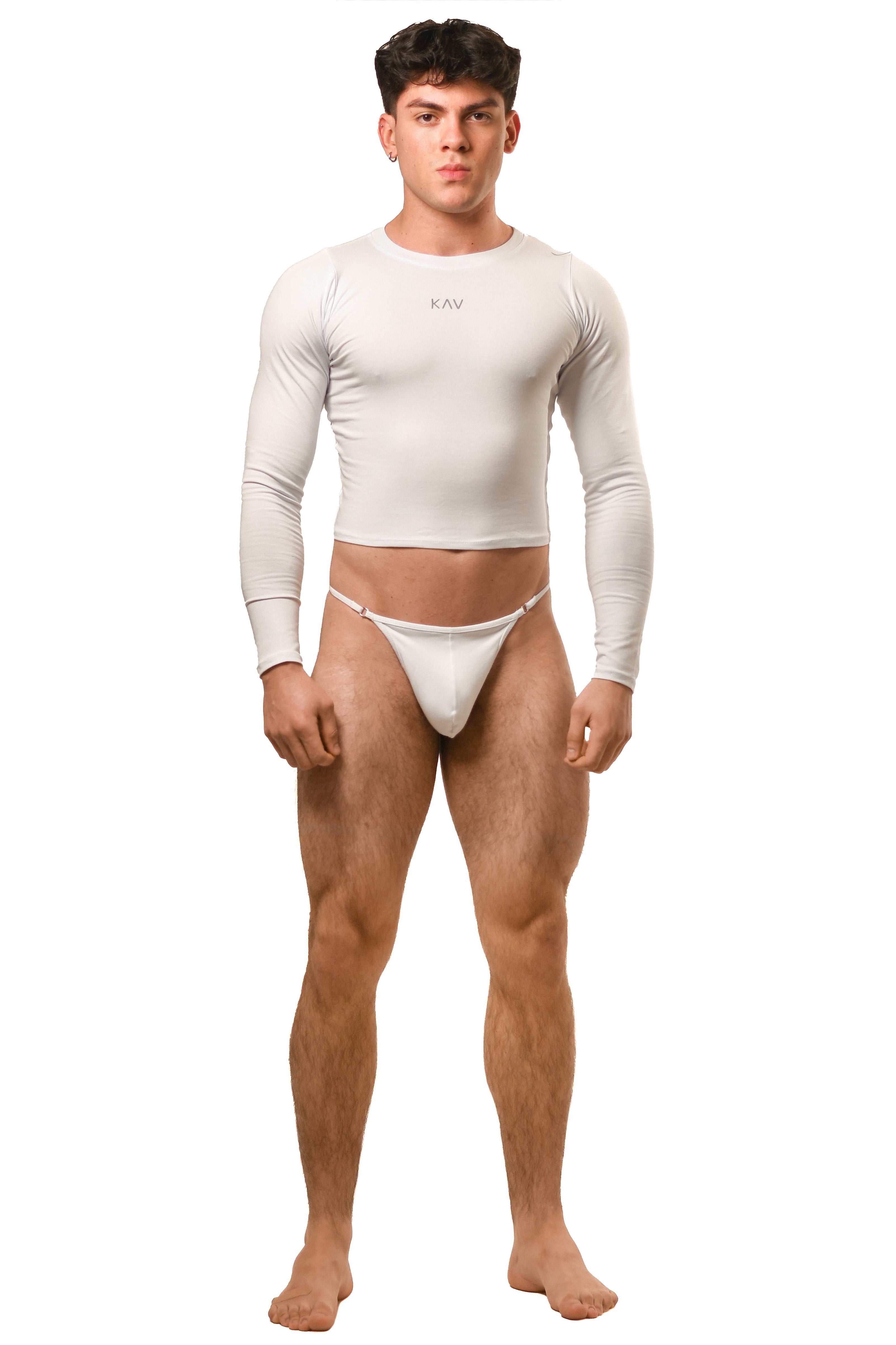 White Long Sleeve Magnet Top