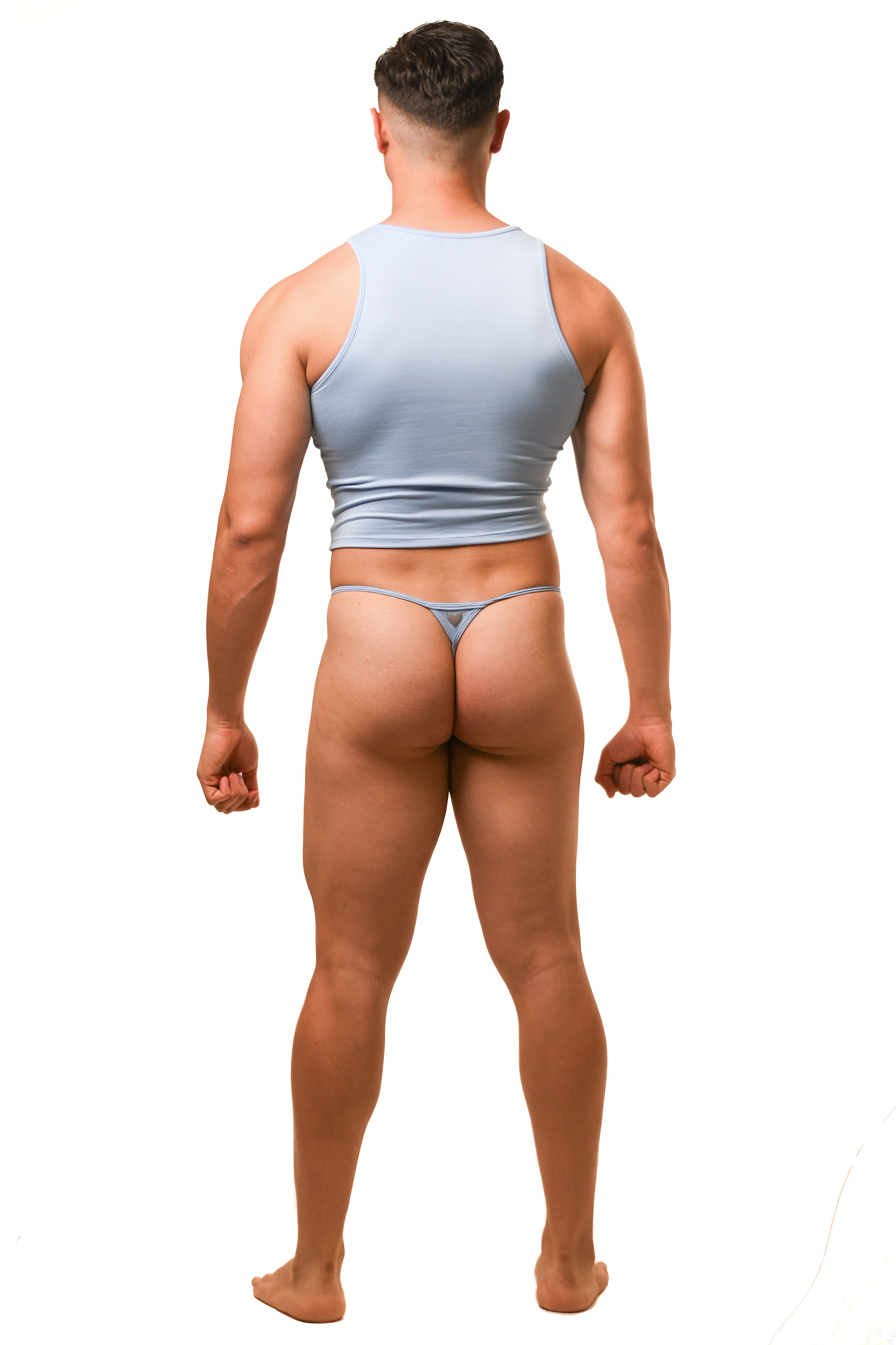 Baby Blue G-String Cotton Jersey Tank Set