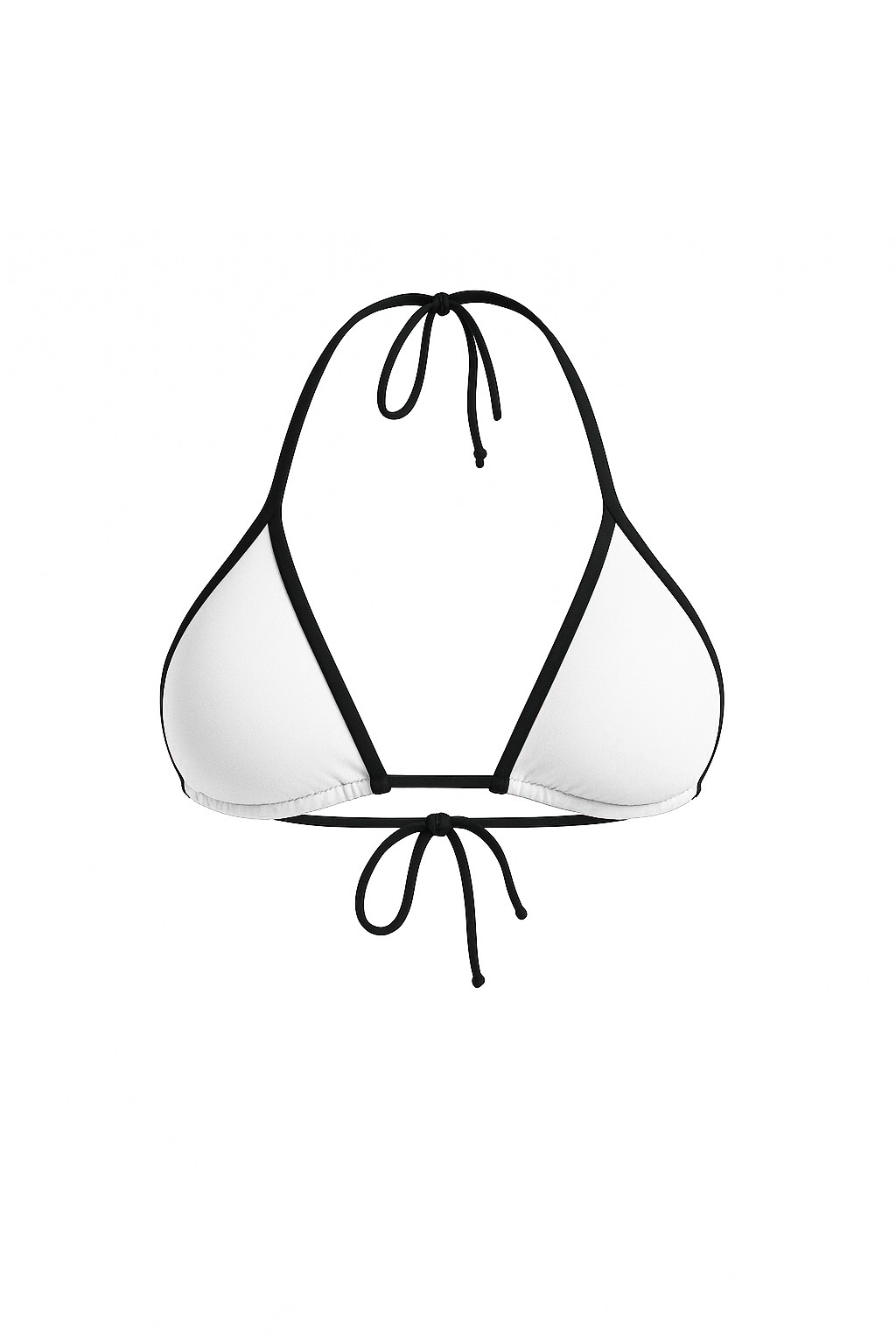White Contrast Trim Triangle Top