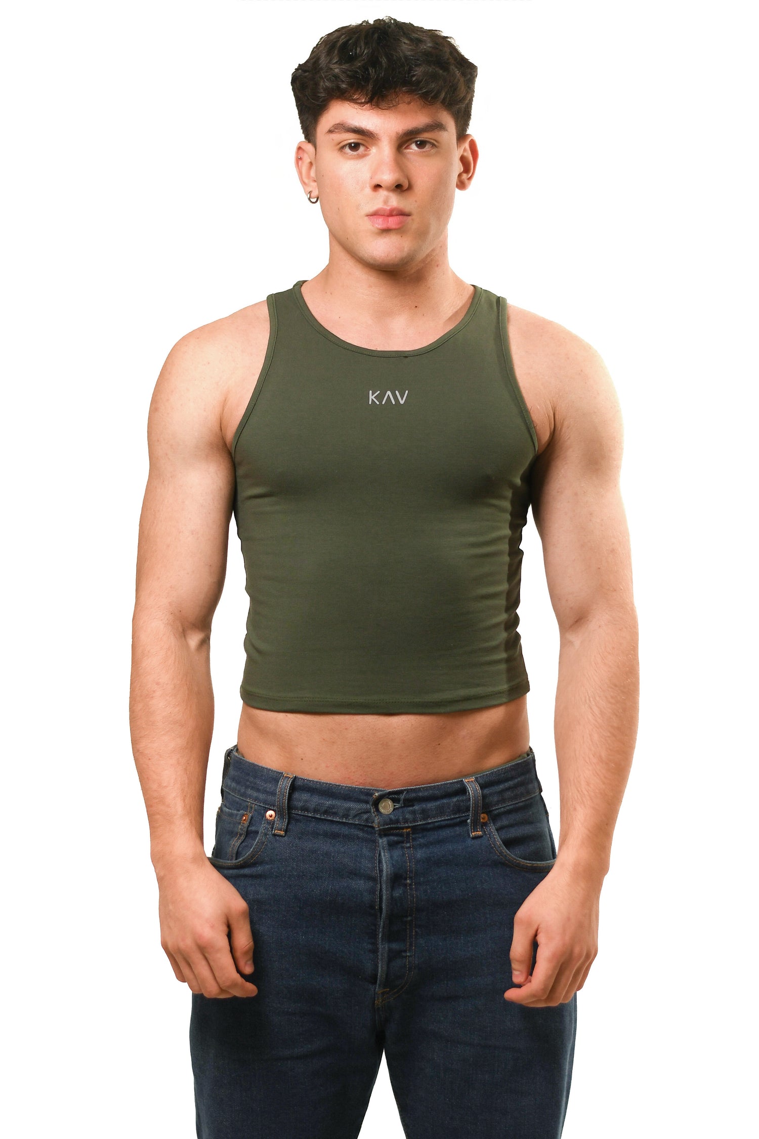 Dark Green Magnet Tank Top