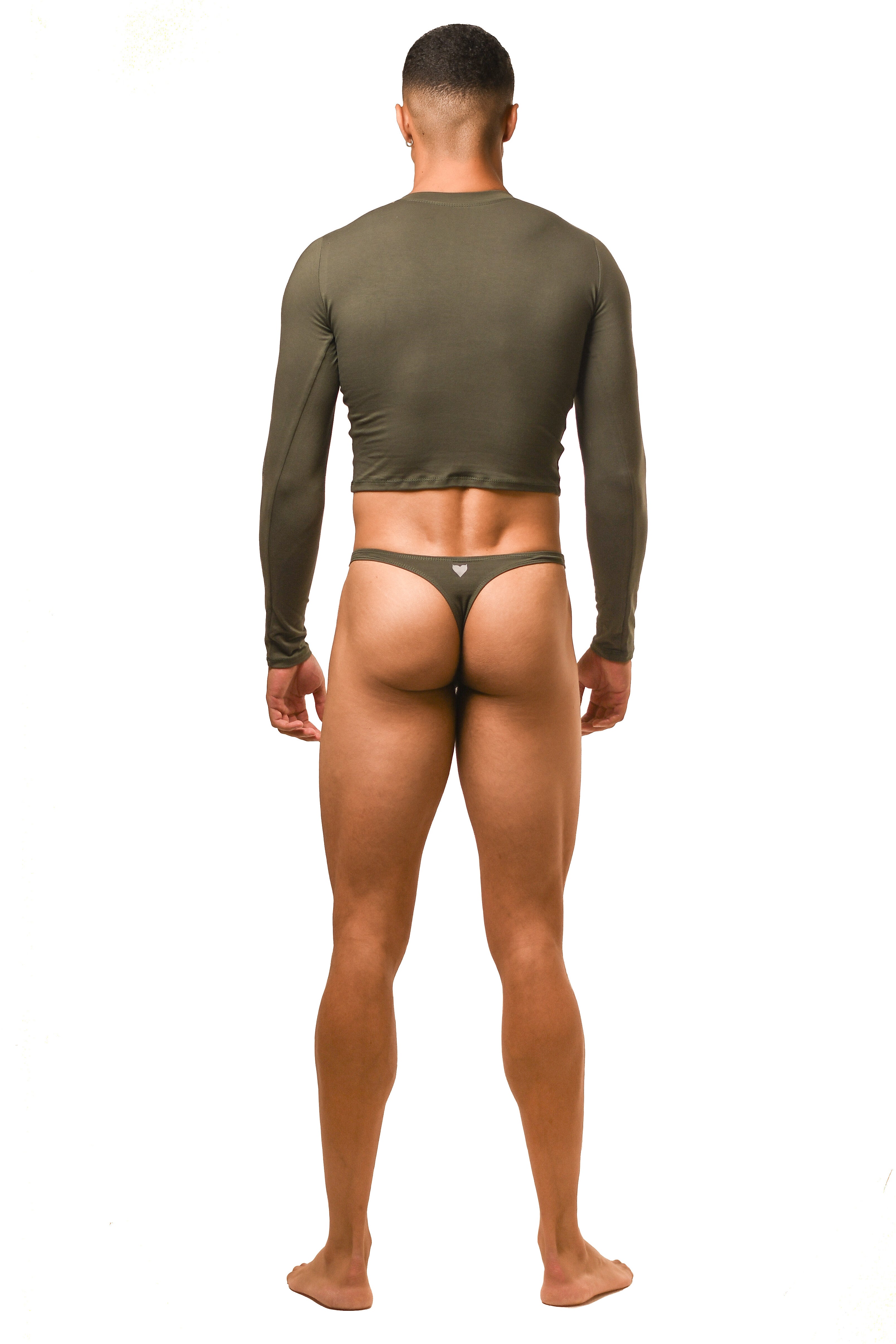 Dark Green Long Sleeve Magnet Thong Set