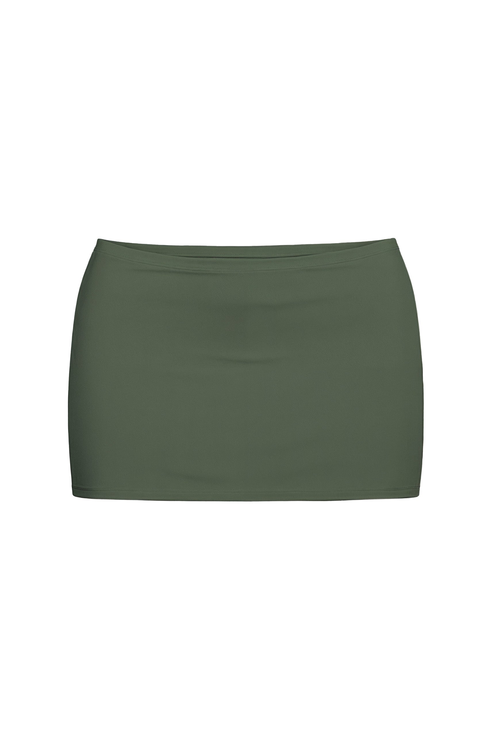 Dark Green Cotton Jersey Super Mini Skirt