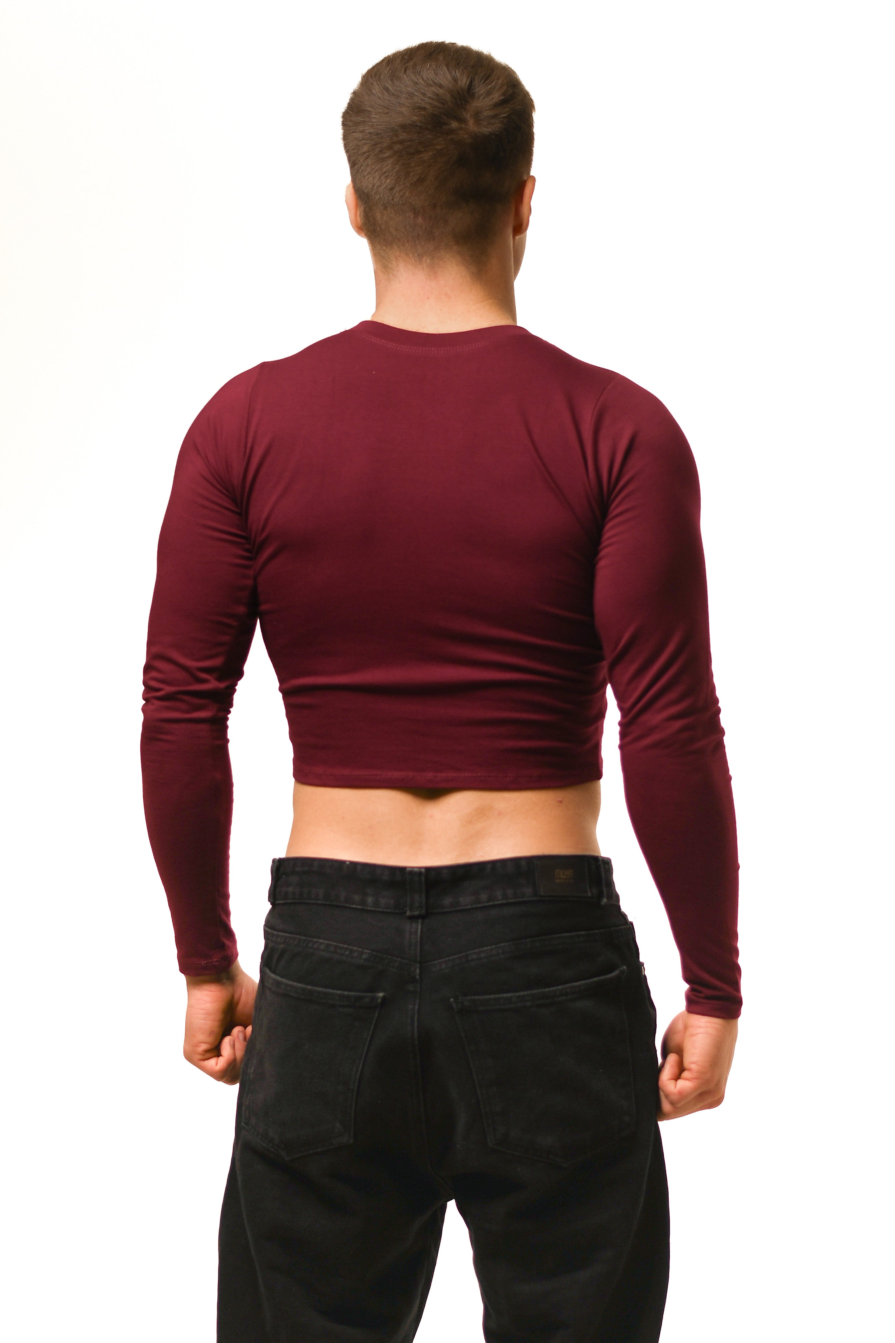 Dark Red Long Sleeve Magnet Top